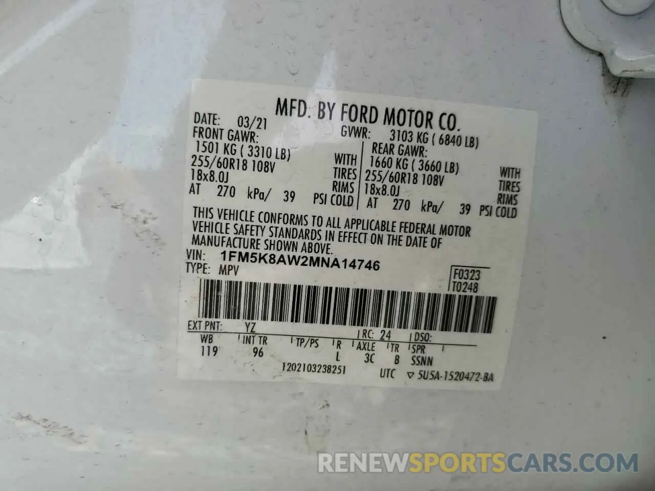 13 Photograph of a damaged car 1FM5K8AW2MNA14746 FORD EXPLORER 2021