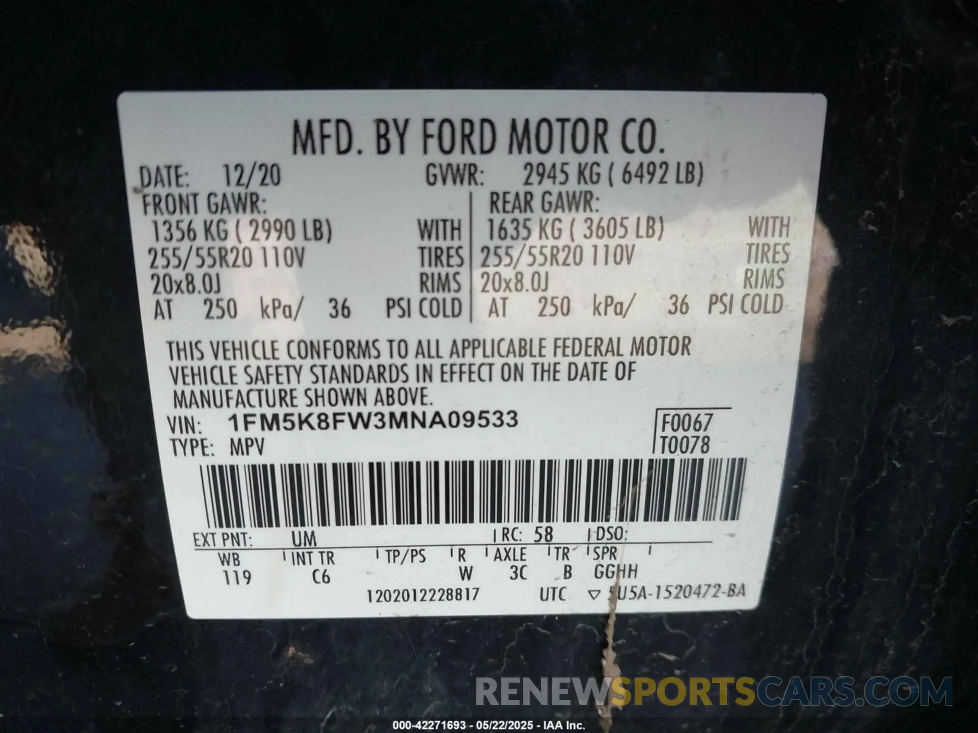 9 Photograph of a damaged car 1FM5K8FW3MNA09533 FORD EXPLORER 2021