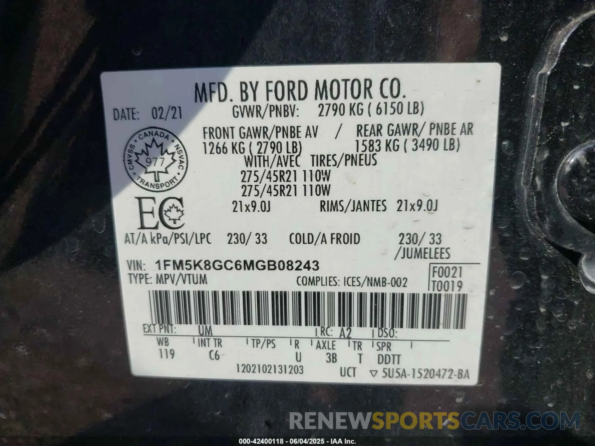 9 Photograph of a damaged car 1FM5K8GC6MGB08243 FORD EXPLORER 2021