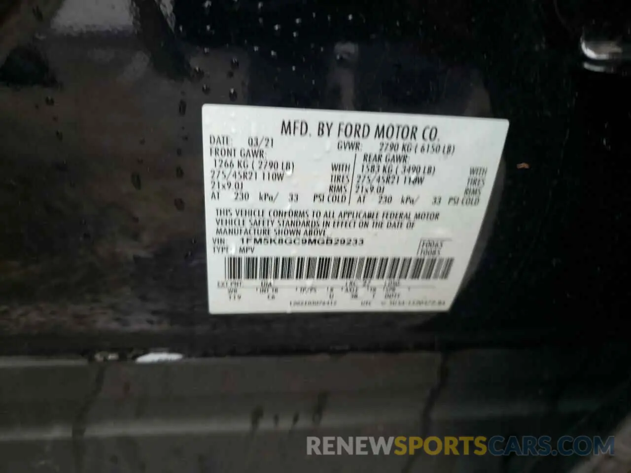 13 Photograph of a damaged car 1FM5K8GC9MGB29233 FORD EXPLORER 2021