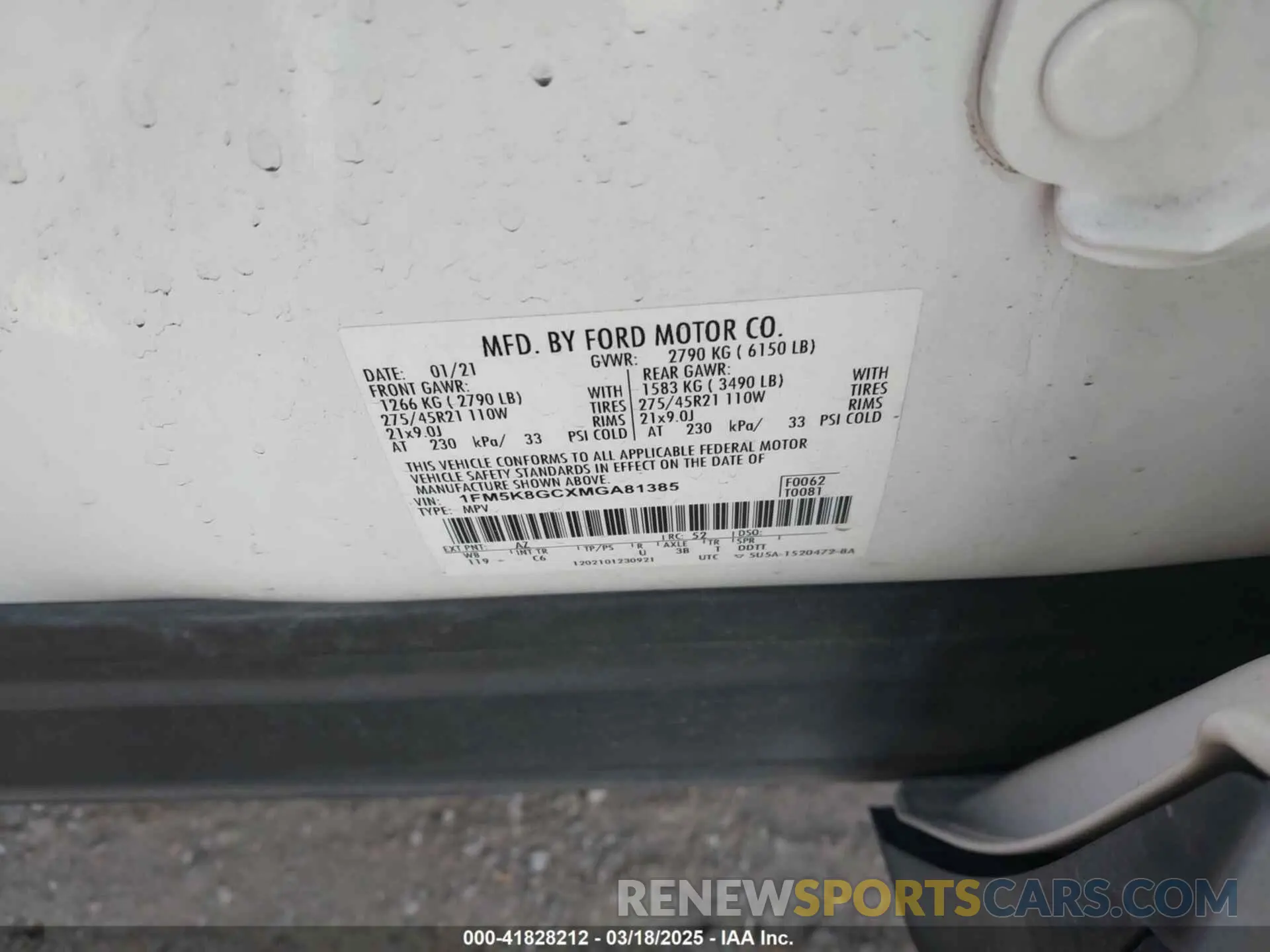 9 Photograph of a damaged car 1FM5K8GCXMGA81385 FORD EXPLORER 2021