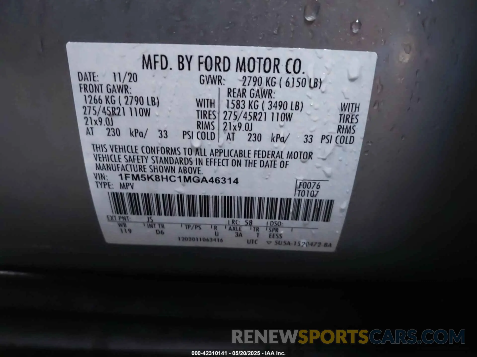 9 Photograph of a damaged car 1FM5K8HC1MGA46314 FORD EXPLORER 2021