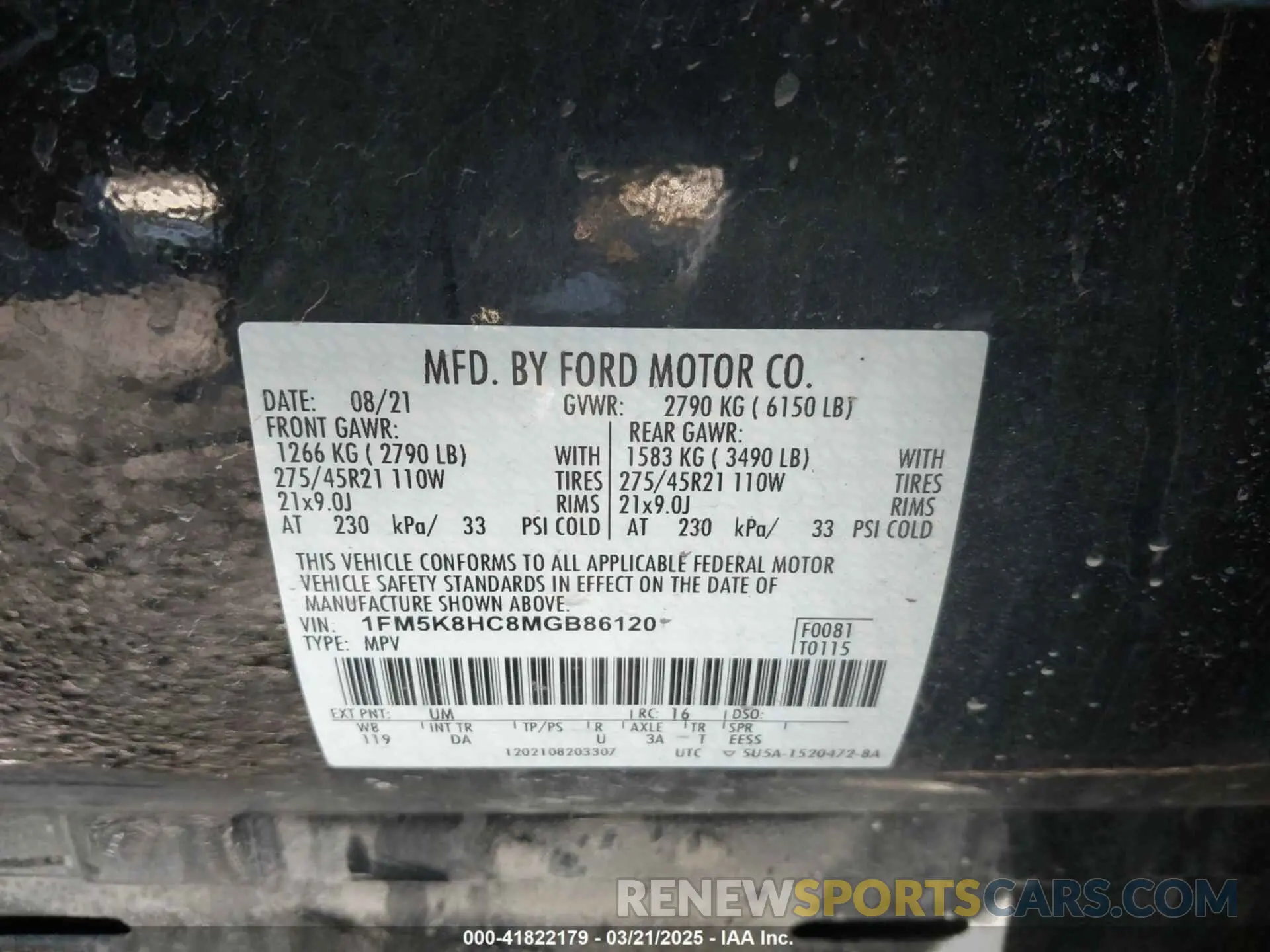 9 Photograph of a damaged car 1FM5K8HC8MGB86120 FORD EXPLORER 2021