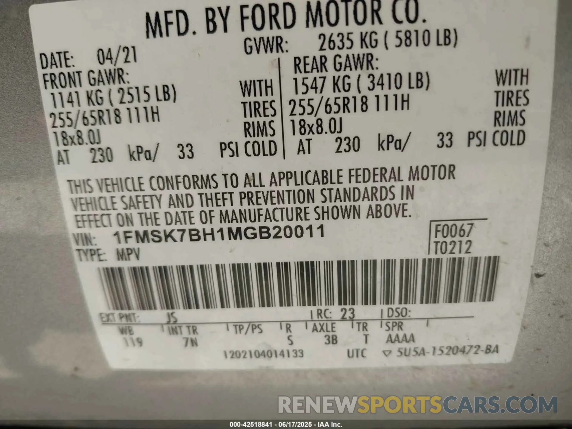 9 Photograph of a damaged car 1FMSK7BH1MGB20011 FORD EXPLORER 2021