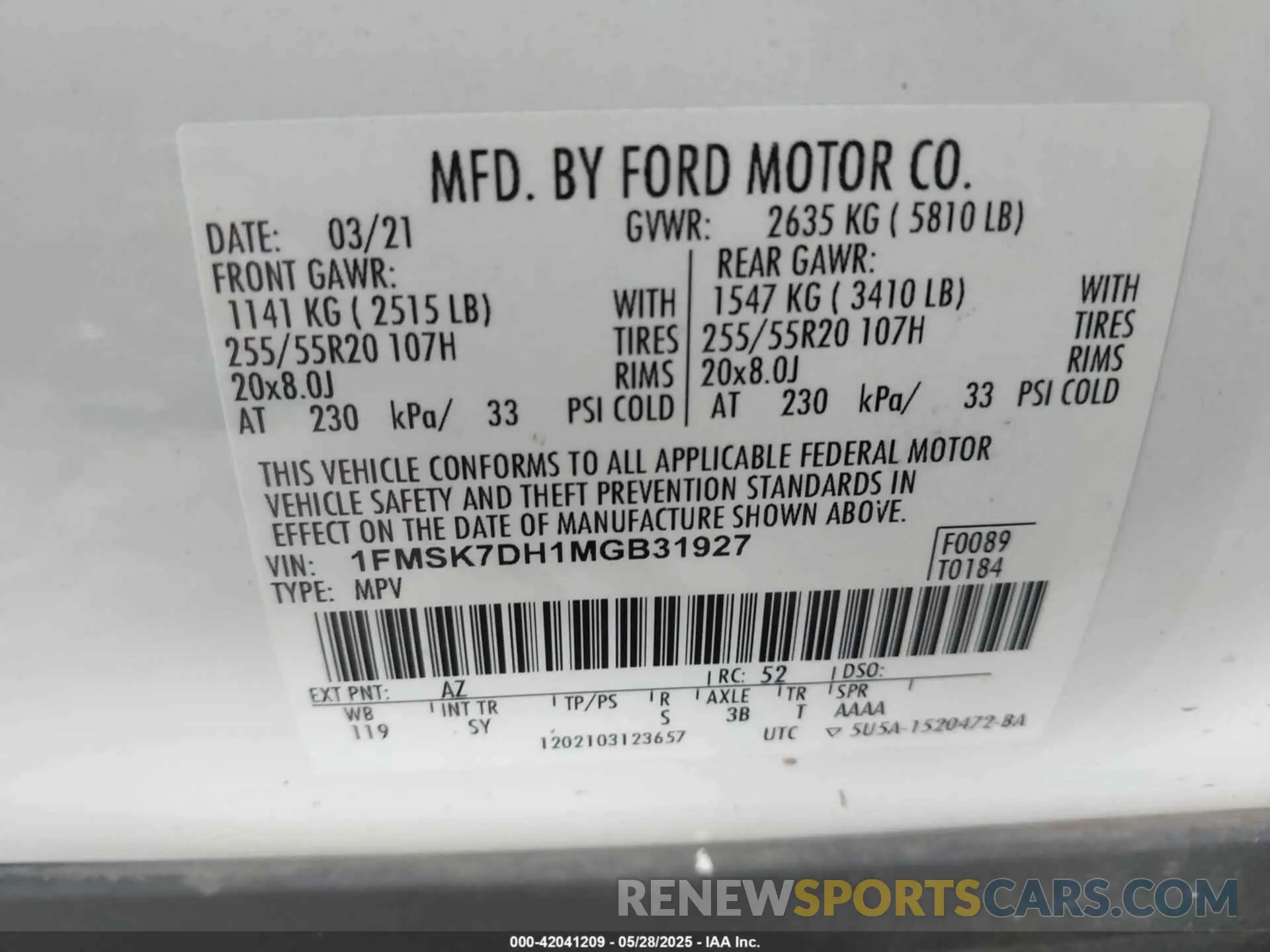 9 Photograph of a damaged car 1FMSK7DH1MGB31927 FORD EXPLORER 2021