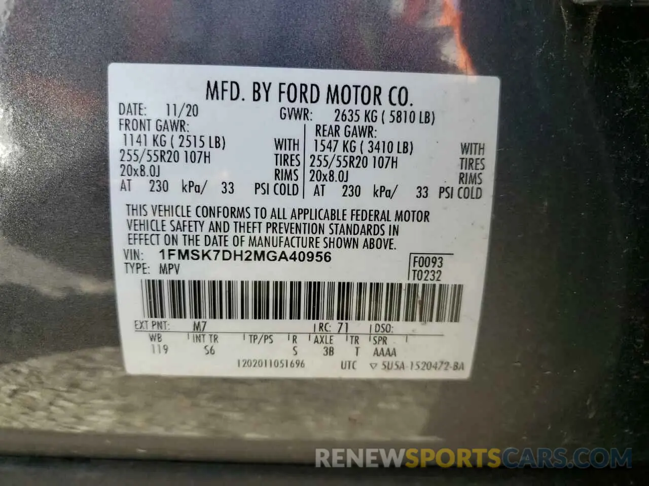 13 Photograph of a damaged car 1FMSK7DH2MGA40956 FORD EXPLORER 2021