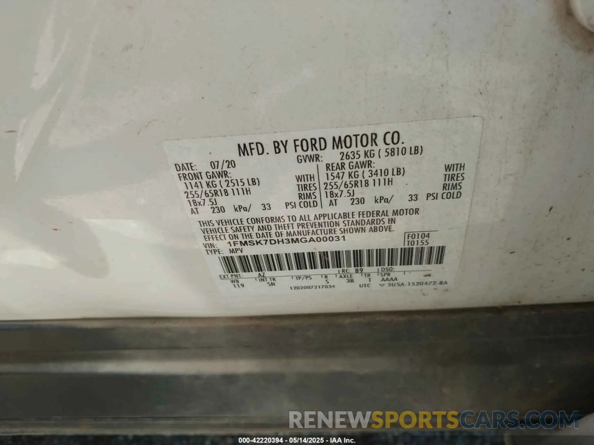 9 Photograph of a damaged car 1FMSK7DH3MGA00031 FORD EXPLORER 2021
