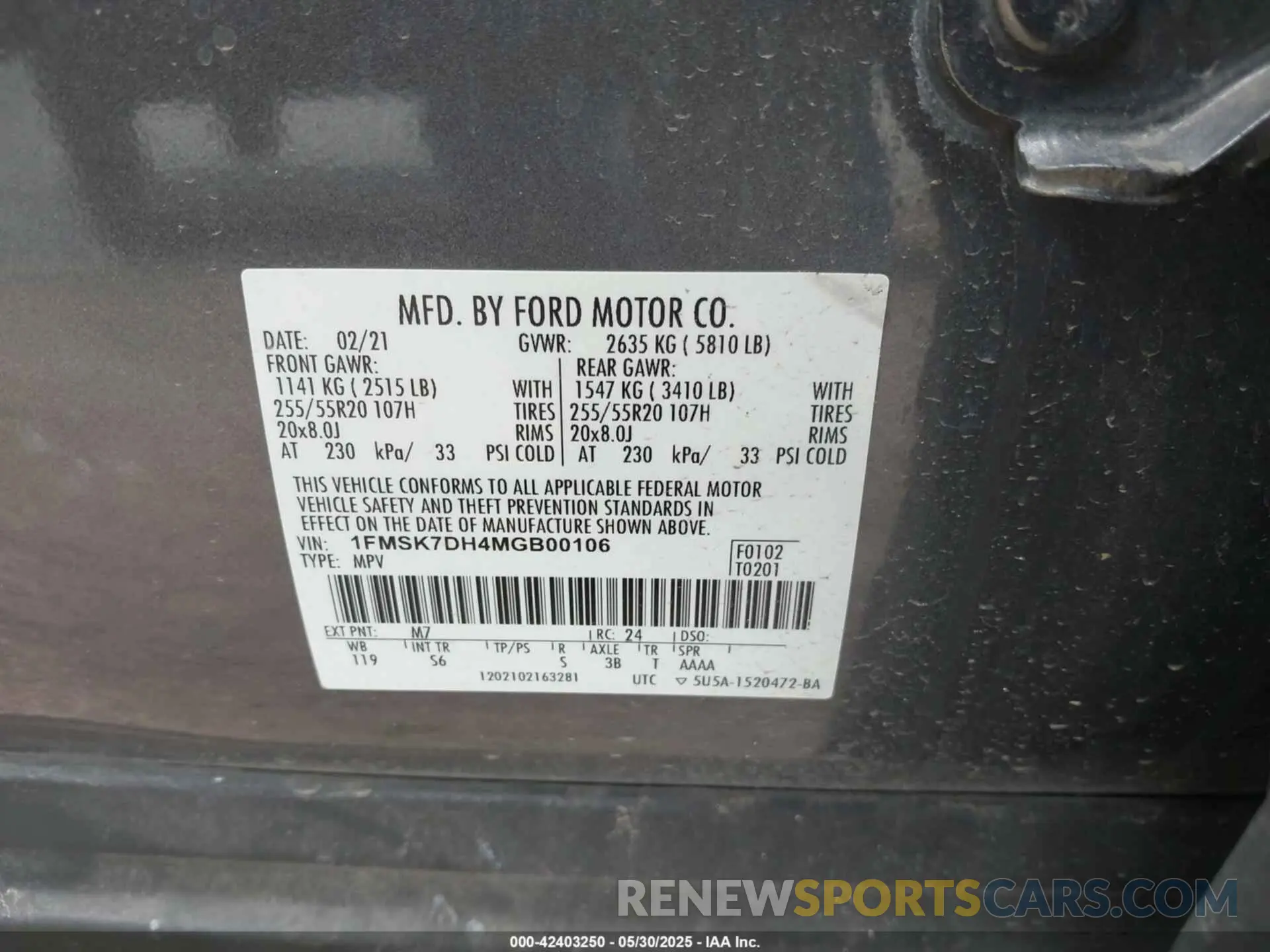 9 Photograph of a damaged car 1FMSK7DH4MGB00106 FORD EXPLORER 2021