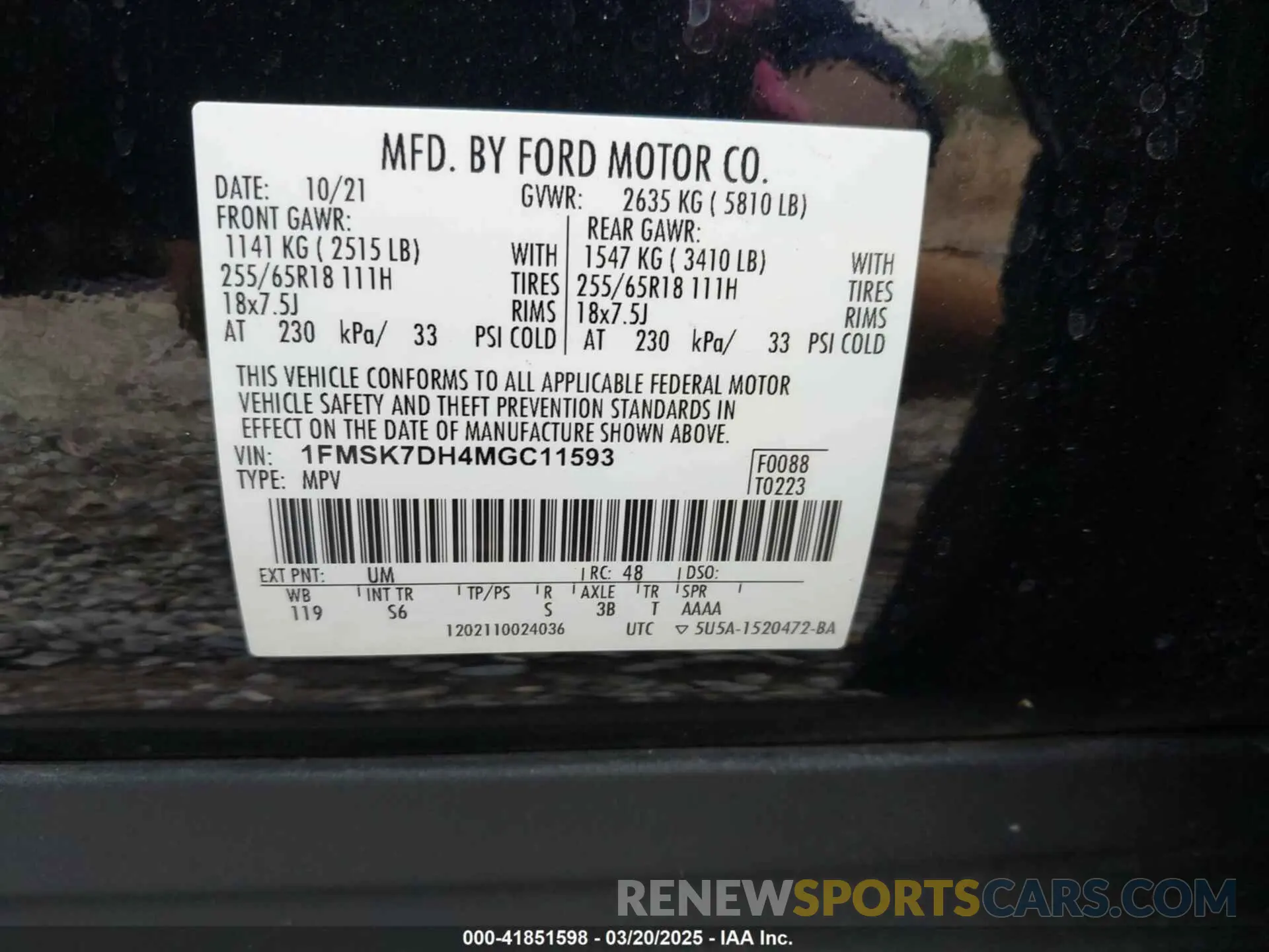 9 Photograph of a damaged car 1FMSK7DH4MGC11593 FORD EXPLORER 2021