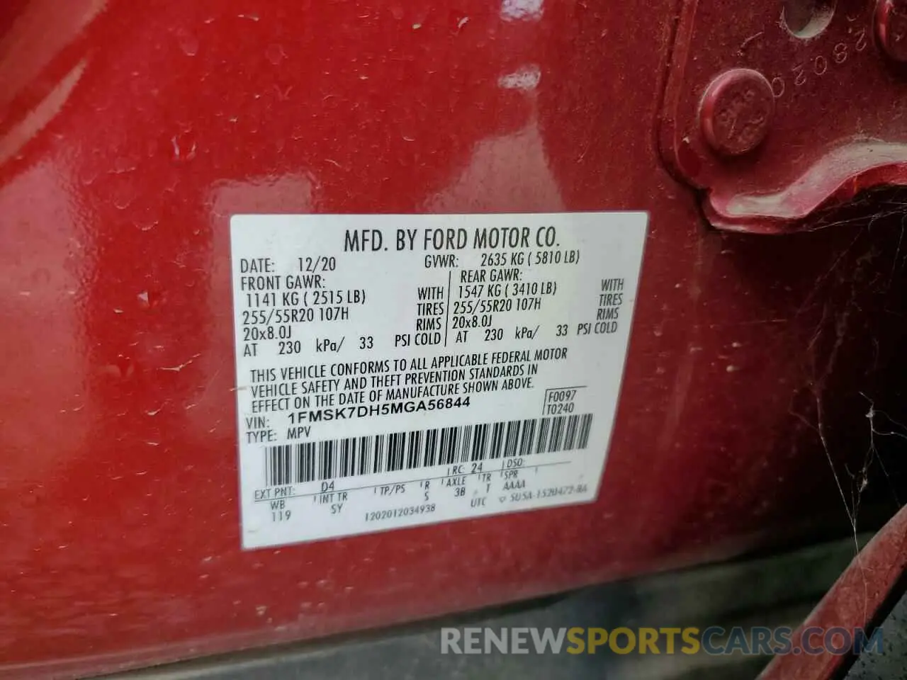 14 Photograph of a damaged car 1FMSK7DH5MGA56844 FORD EXPLORER 2021