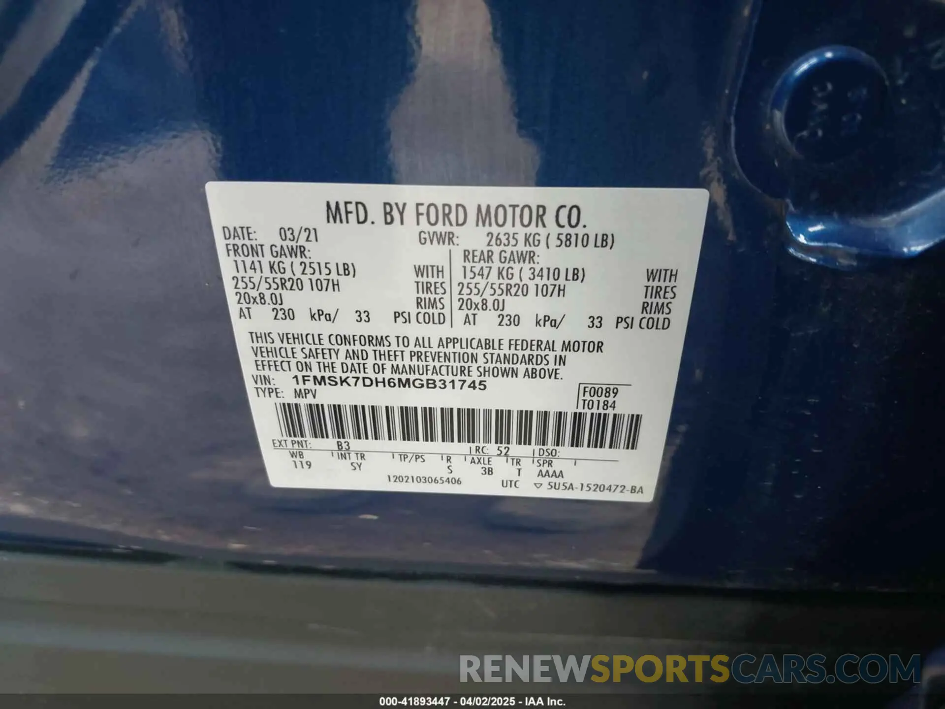 9 Photograph of a damaged car 1FMSK7DH6MGB31745 FORD EXPLORER 2021