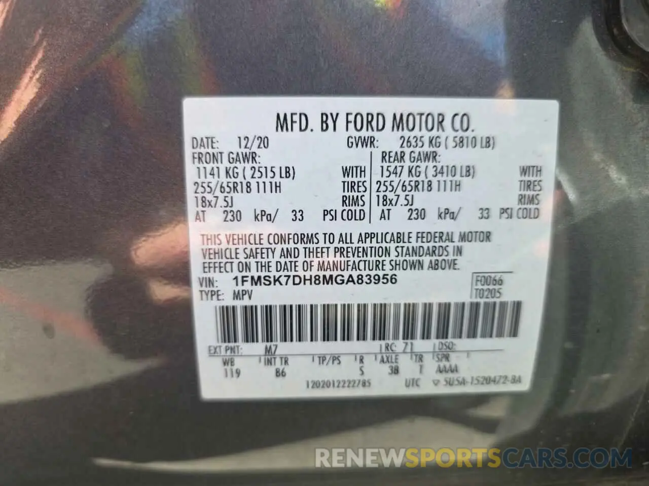 10 Photograph of a damaged car 1FMSK7DH8MGA83956 FORD EXPLORER 2021