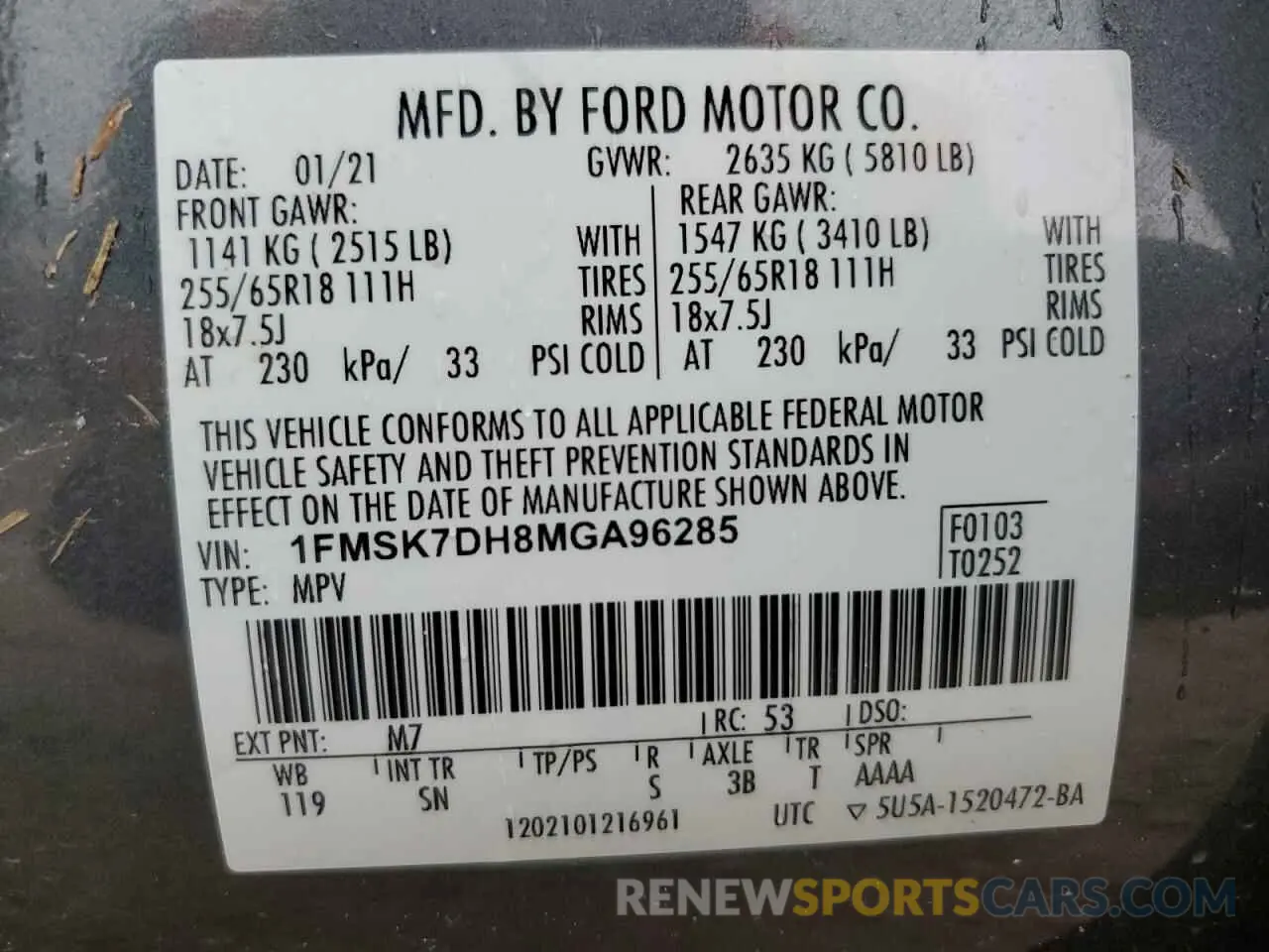 14 Photograph of a damaged car 1FMSK7DH8MGA96285 FORD EXPLORER 2021