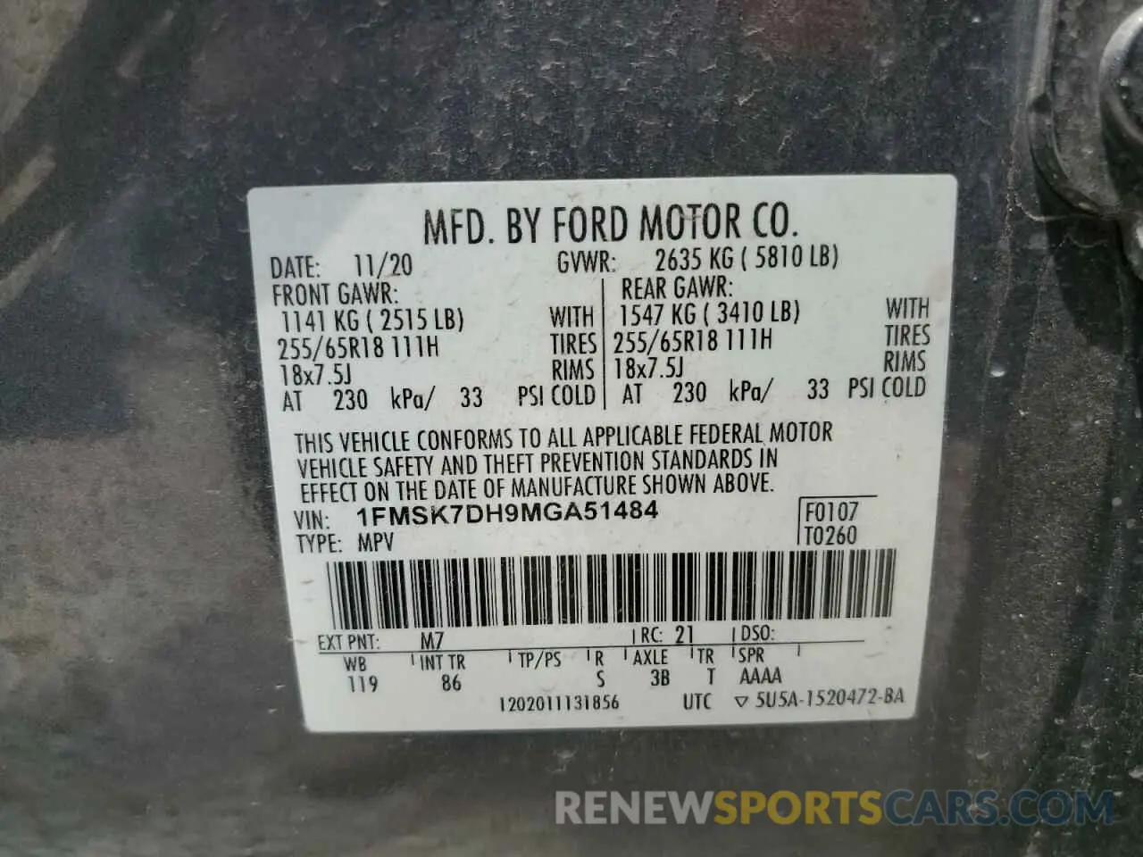 13 Photograph of a damaged car 1FMSK7DH9MGA51484 FORD EXPLORER 2021