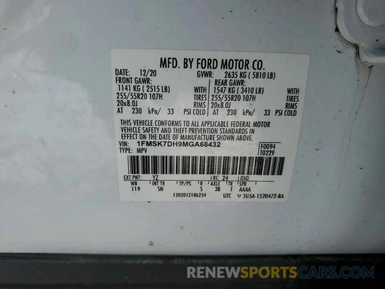 16 Photograph of a damaged car 1FMSK7DH9MGA68432 FORD EXPLORER 2021