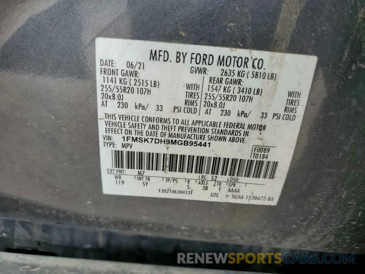 14 Photograph of a damaged car 1FMSK7DH9MGB95441 FORD EXPLORER 2021