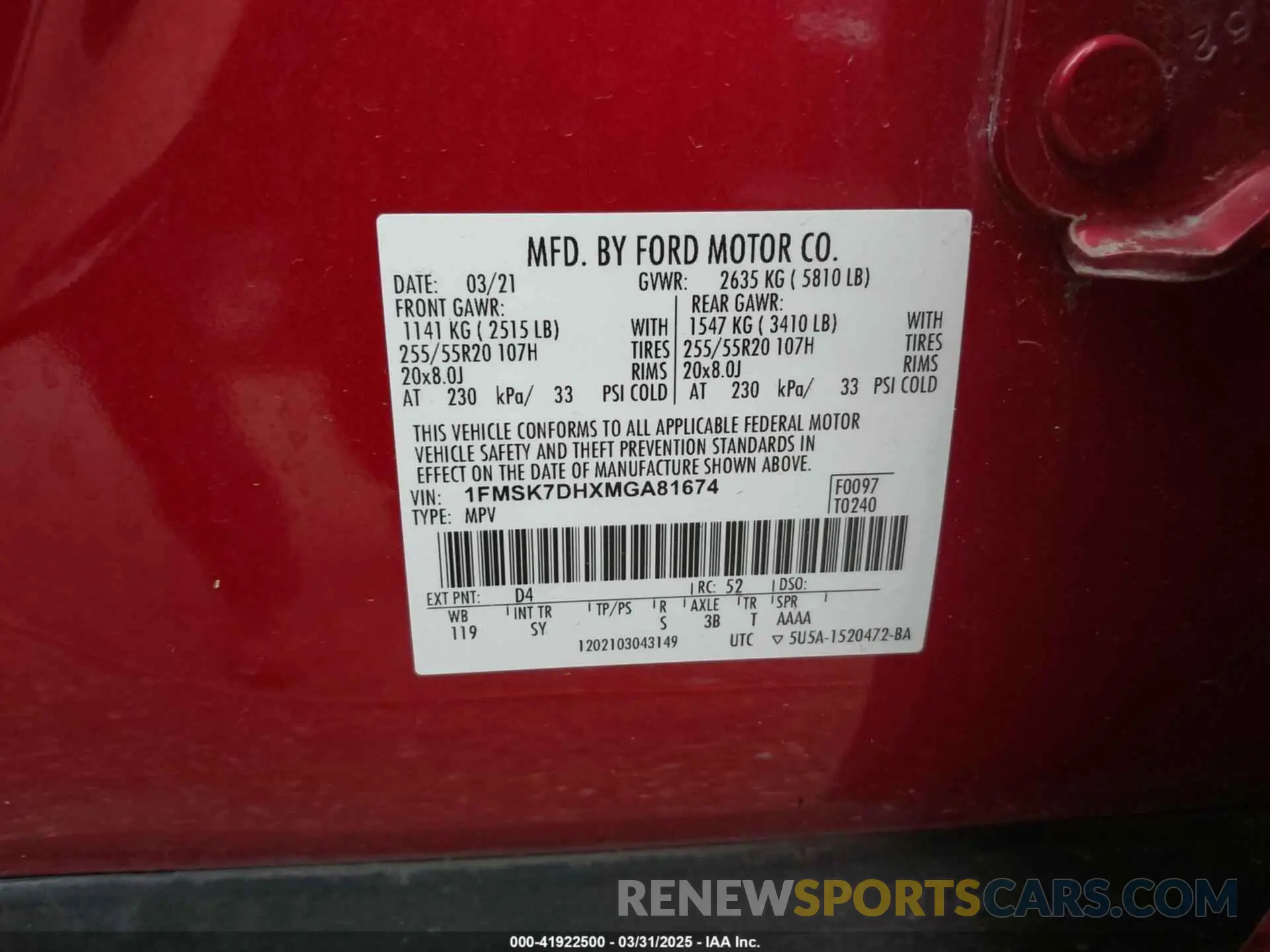 9 Photograph of a damaged car 1FMSK7DHXMGA81674 FORD EXPLORER 2021
