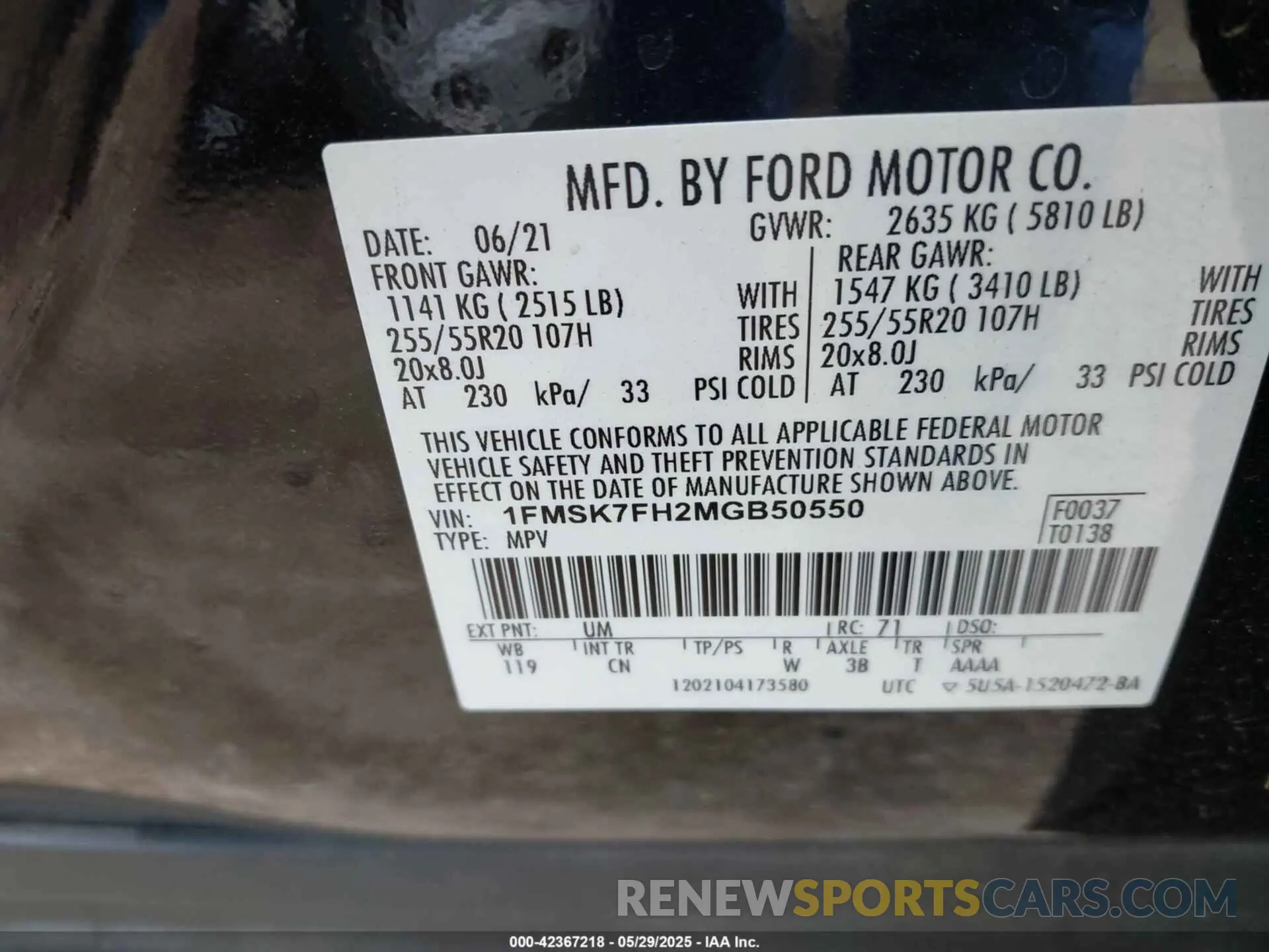 9 Photograph of a damaged car 1FMSK7FH2MGB50550 FORD EXPLORER 2021