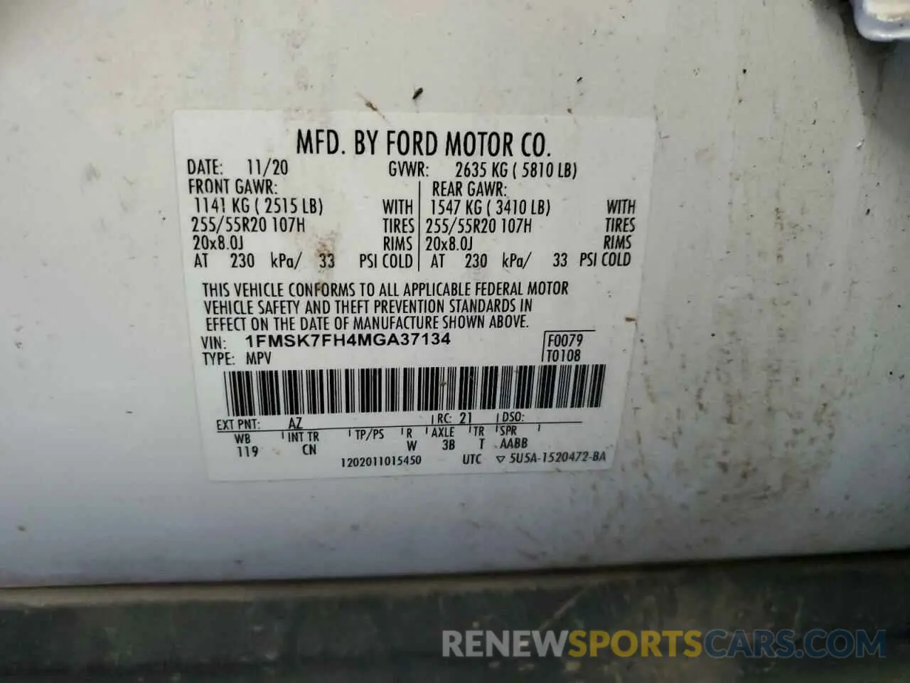 14 Photograph of a damaged car 1FMSK7FH4MGA37134 FORD EXPLORER 2021