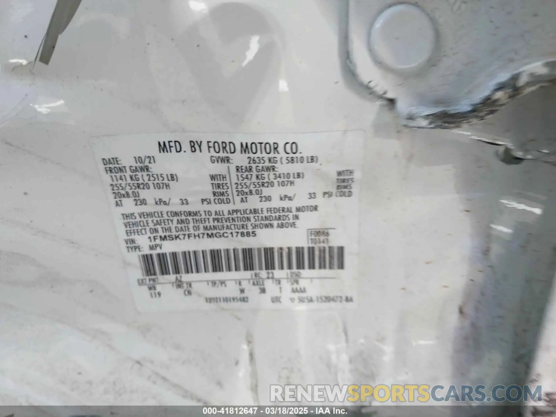 9 Photograph of a damaged car 1FMSK7FH7MGC17885 FORD EXPLORER 2021
