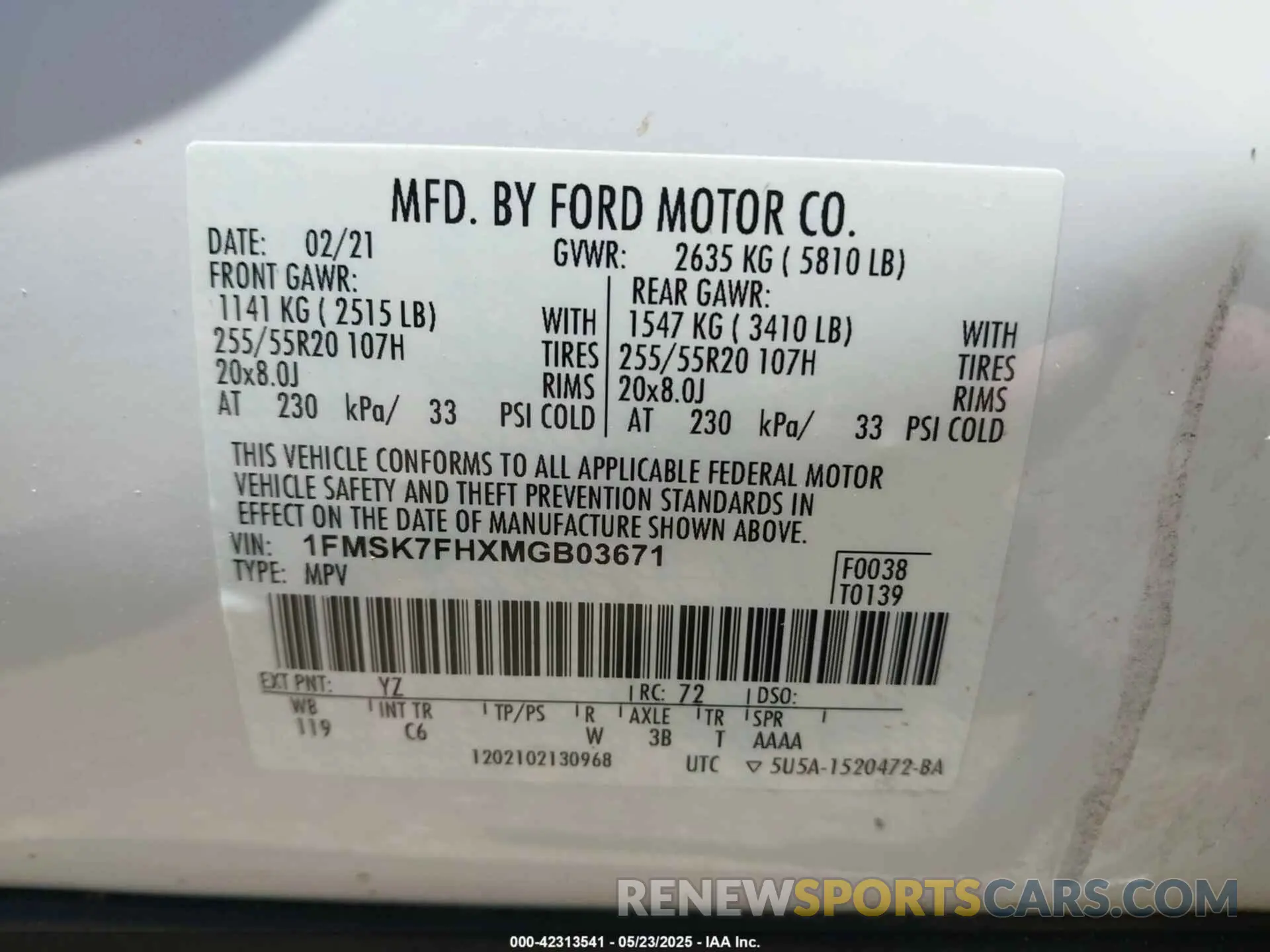 9 Photograph of a damaged car 1FMSK7FHXMGB03671 FORD EXPLORER 2021