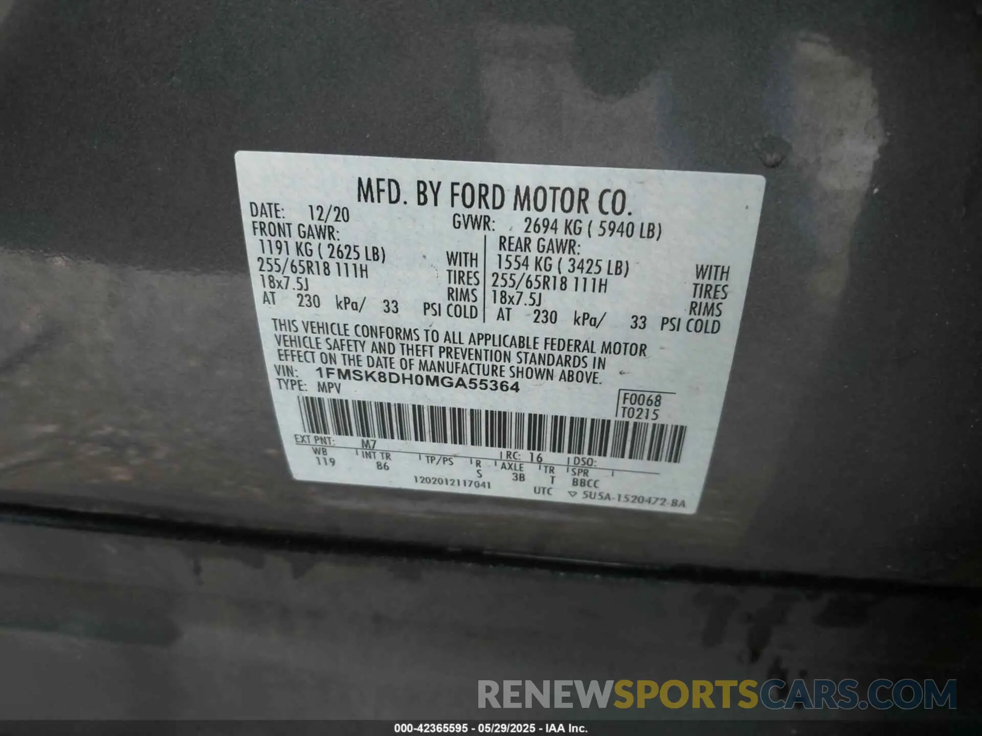 9 Photograph of a damaged car 1FMSK8DH0MGA55364 FORD EXPLORER 2021