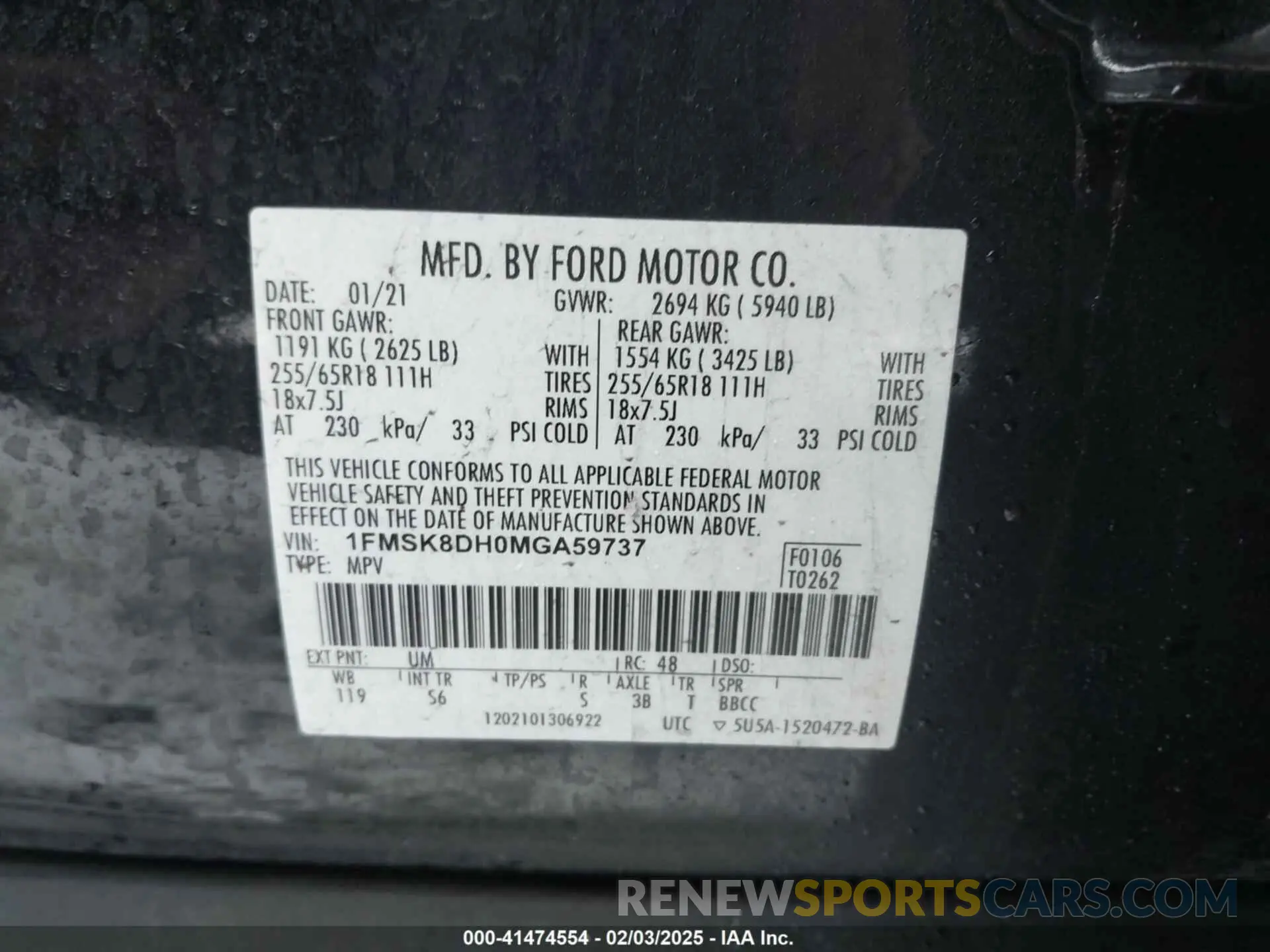 9 Photograph of a damaged car 1FMSK8DH0MGA59737 FORD EXPLORER 2021
