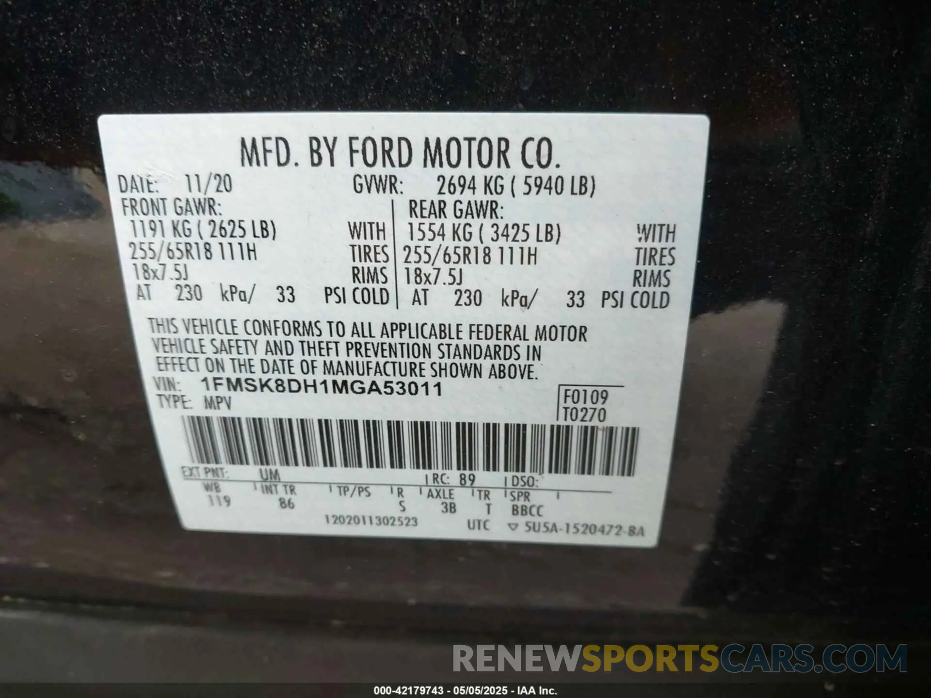 9 Photograph of a damaged car 1FMSK8DH1MGA53011 FORD EXPLORER 2021