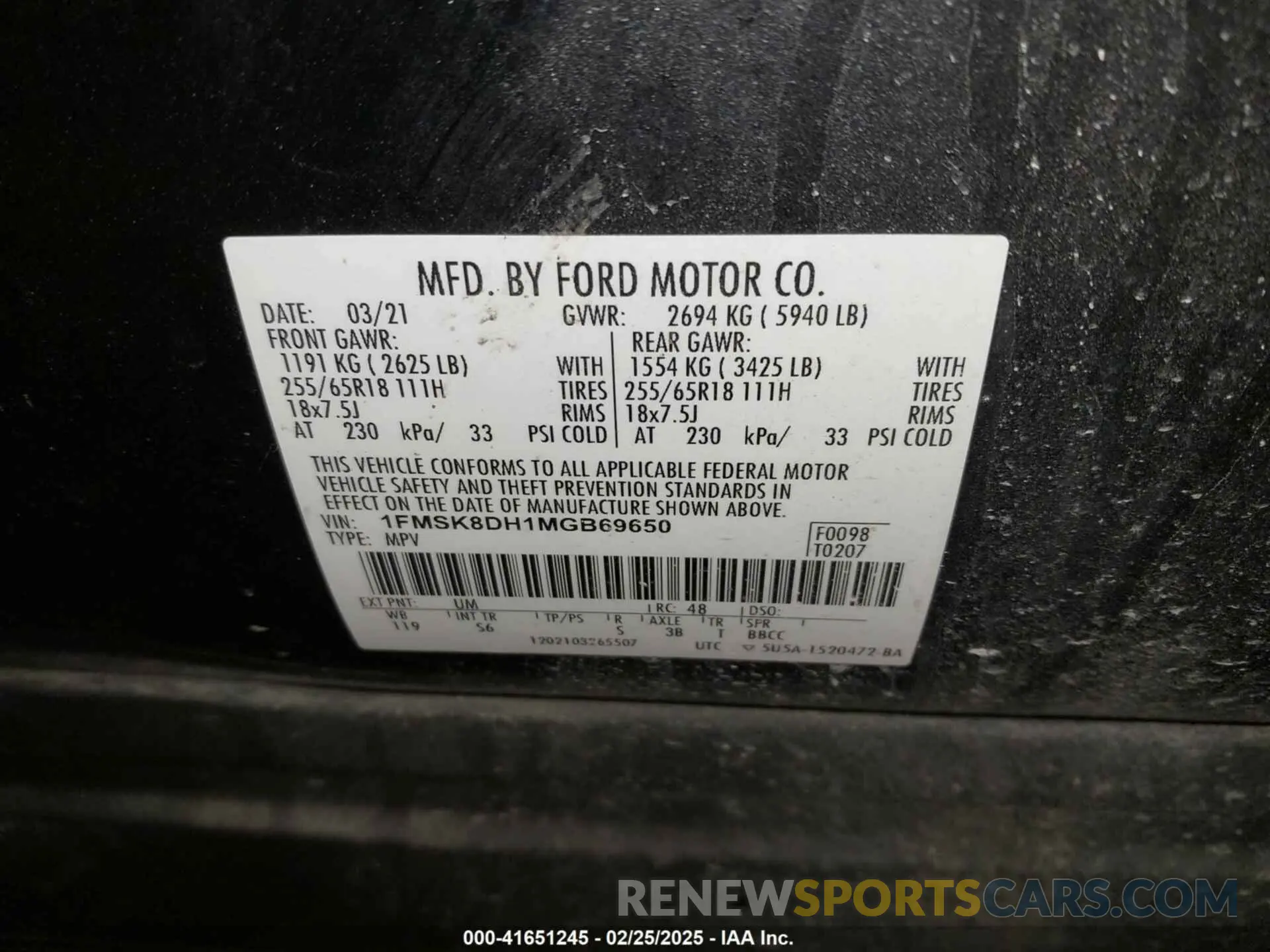 9 Photograph of a damaged car 1FMSK8DH1MGB69650 FORD EXPLORER 2021