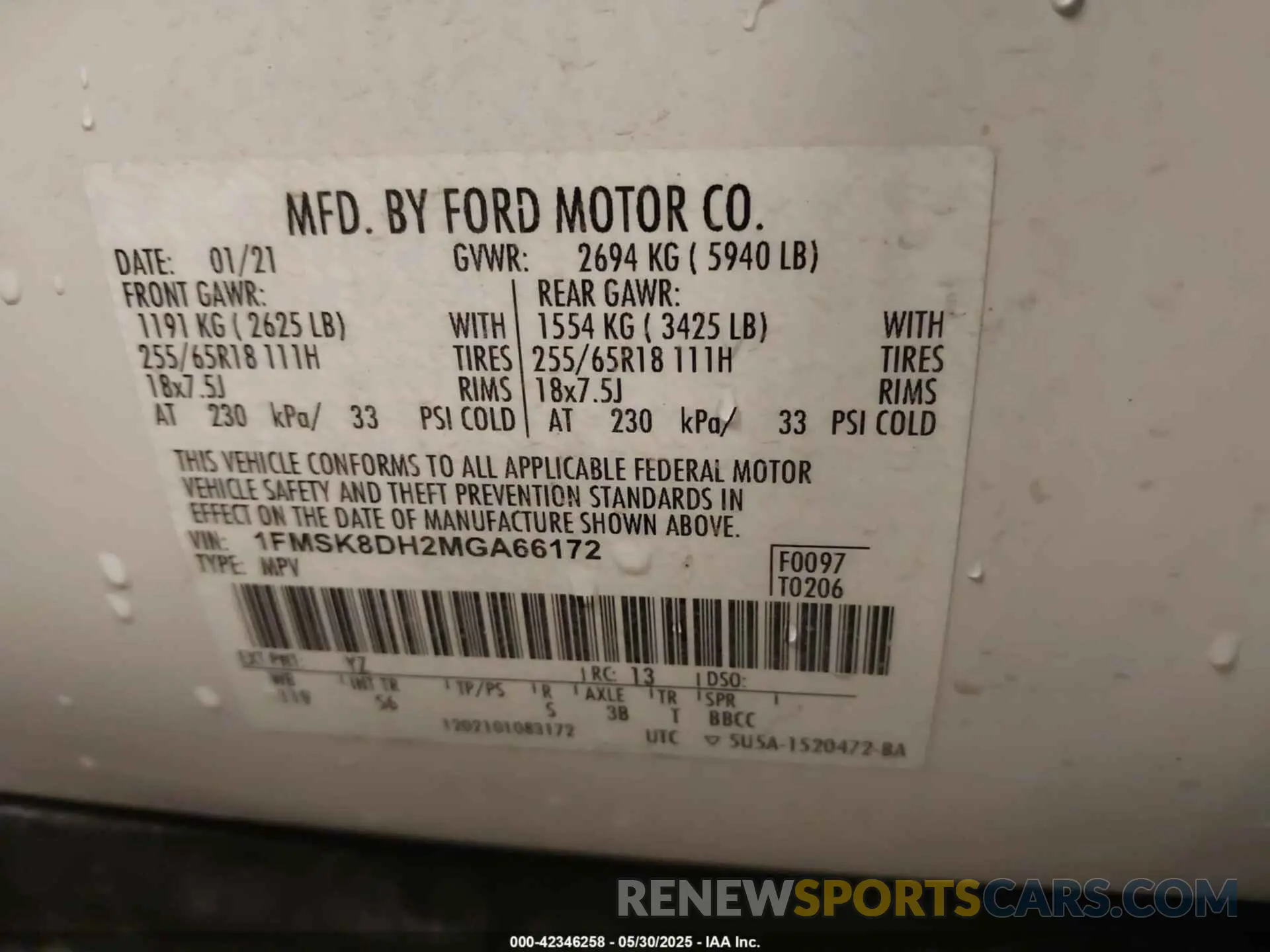 9 Photograph of a damaged car 1FMSK8DH2MGA66172 FORD EXPLORER 2021