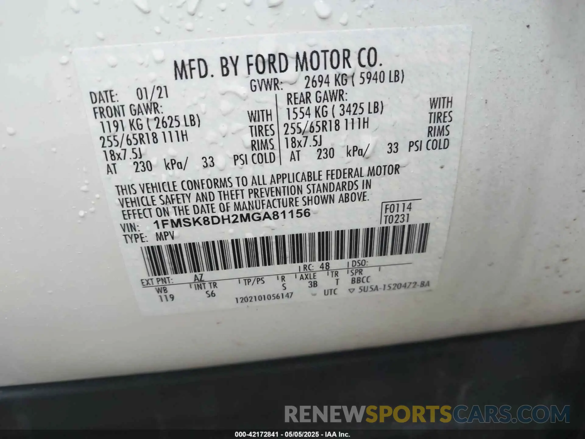 9 Photograph of a damaged car 1FMSK8DH2MGA81156 FORD EXPLORER 2021