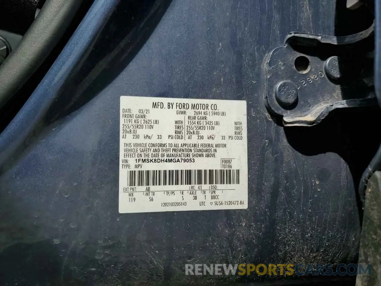14 Photograph of a damaged car 1FMSK8DH4MGA79053 FORD EXPLORER 2021