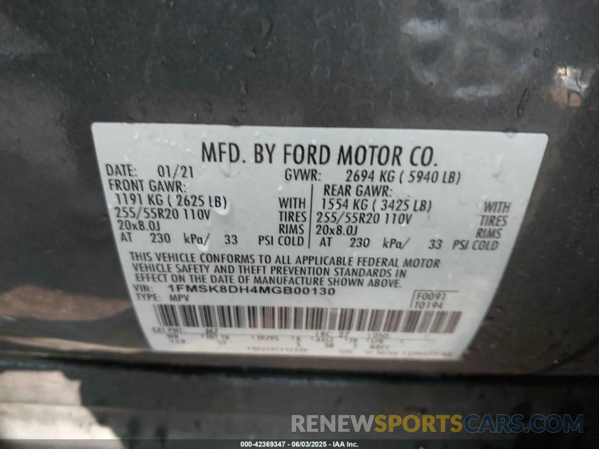 9 Photograph of a damaged car 1FMSK8DH4MGB00130 FORD EXPLORER 2021