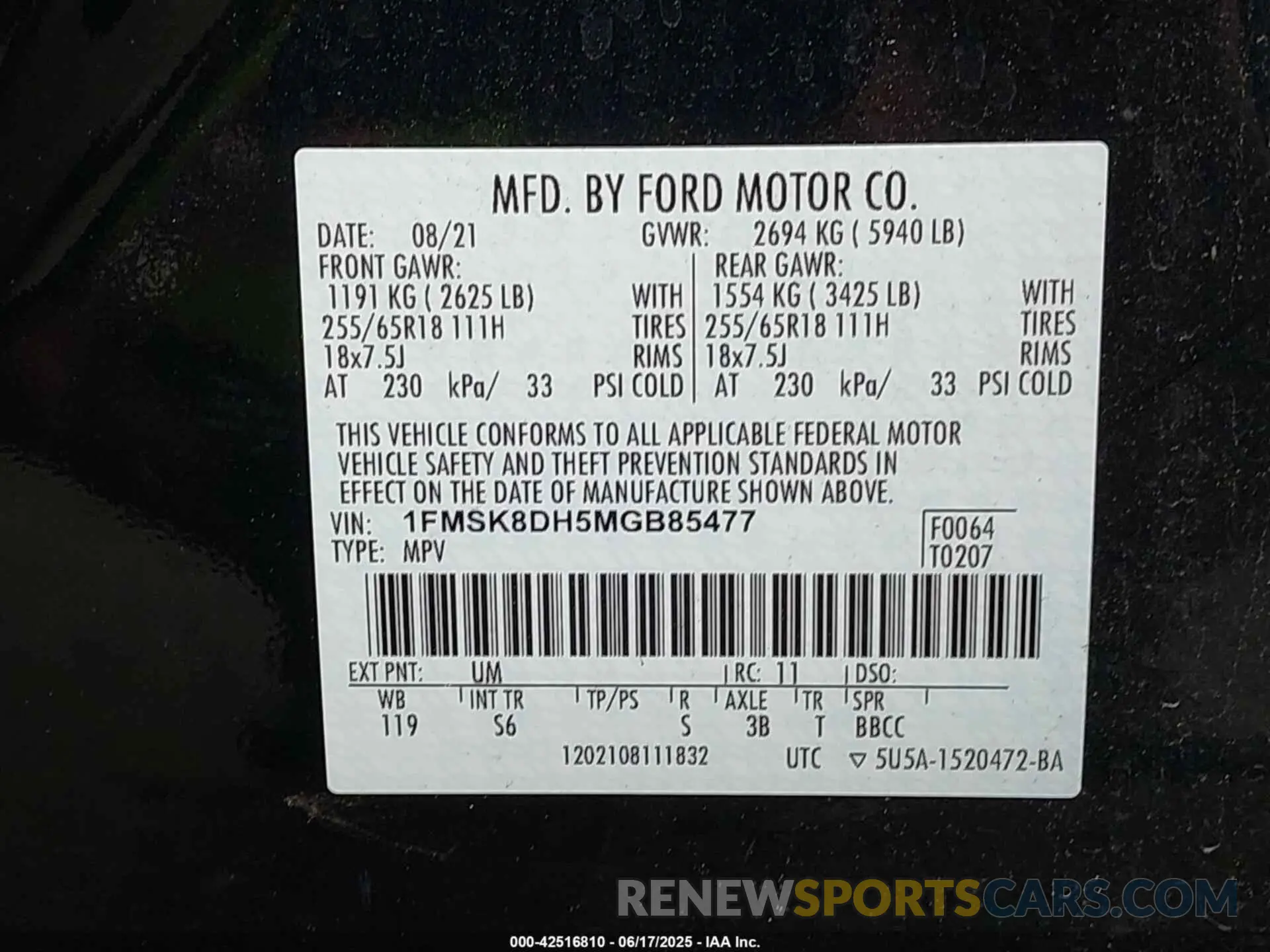 9 Photograph of a damaged car 1FMSK8DH5MGB85477 FORD EXPLORER 2021