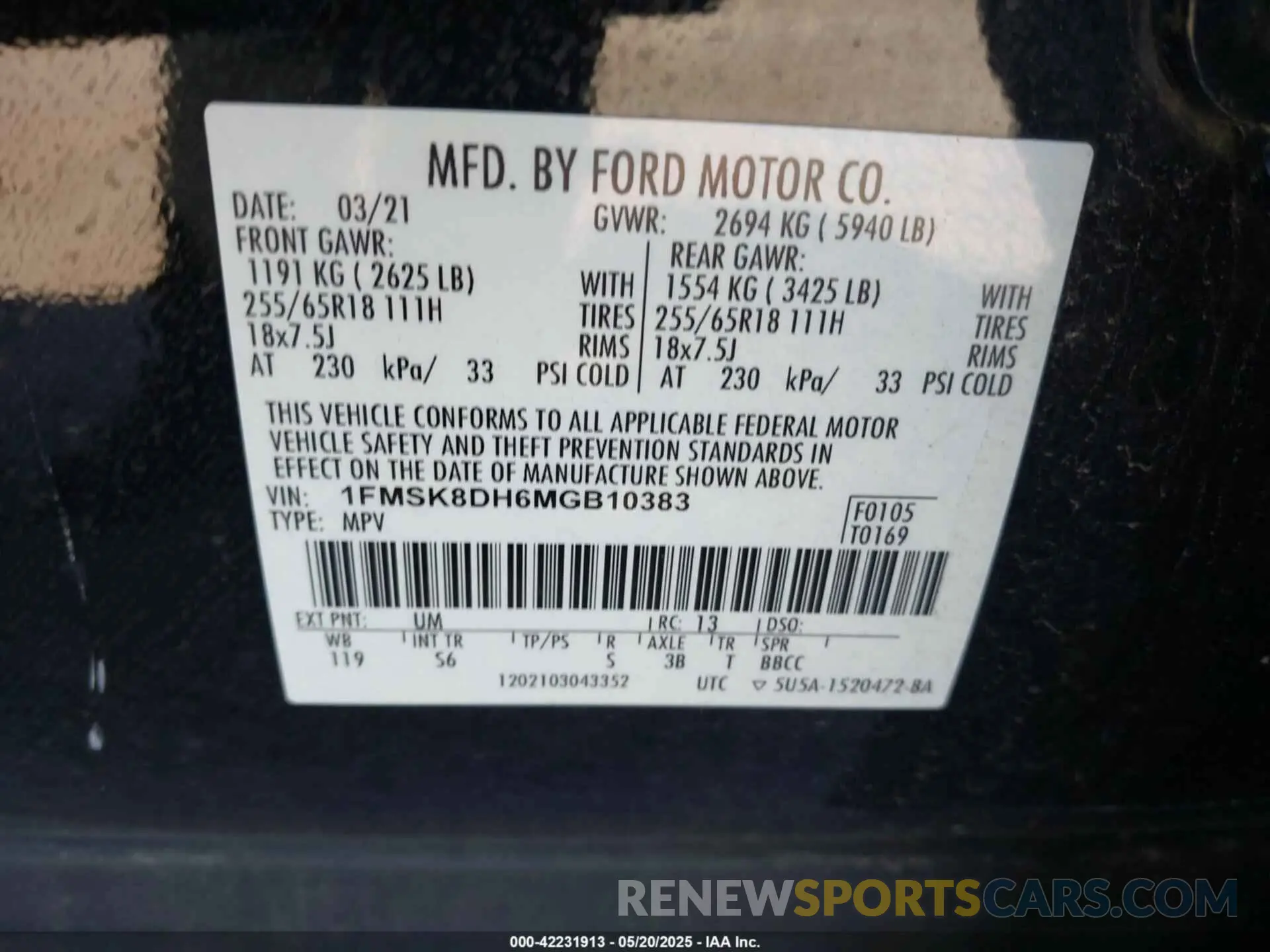9 Photograph of a damaged car 1FMSK8DH6MGB10383 FORD EXPLORER 2021