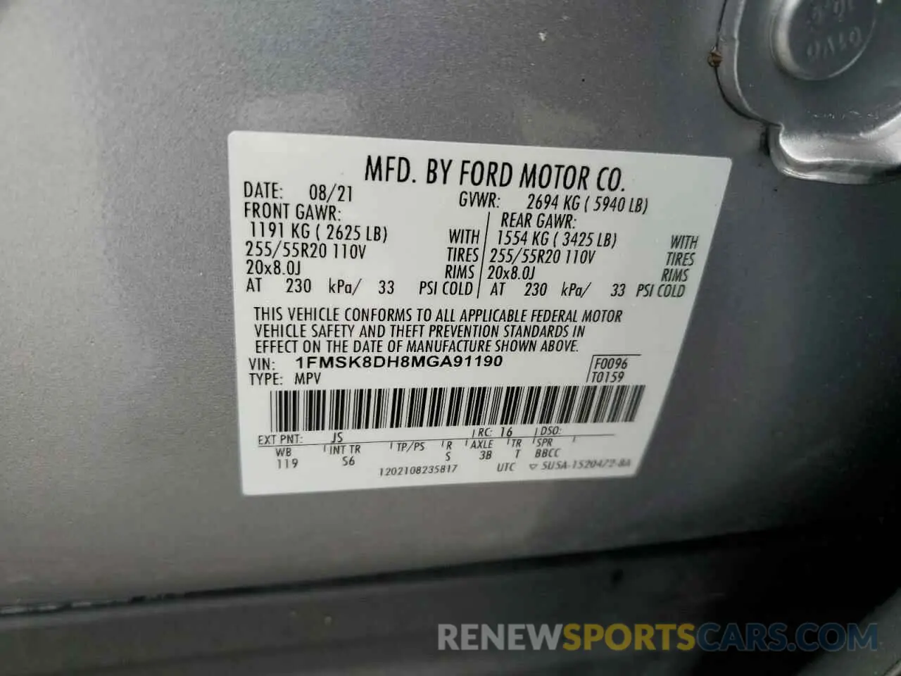 14 Photograph of a damaged car 1FMSK8DH8MGA91190 FORD EXPLORER 2021
