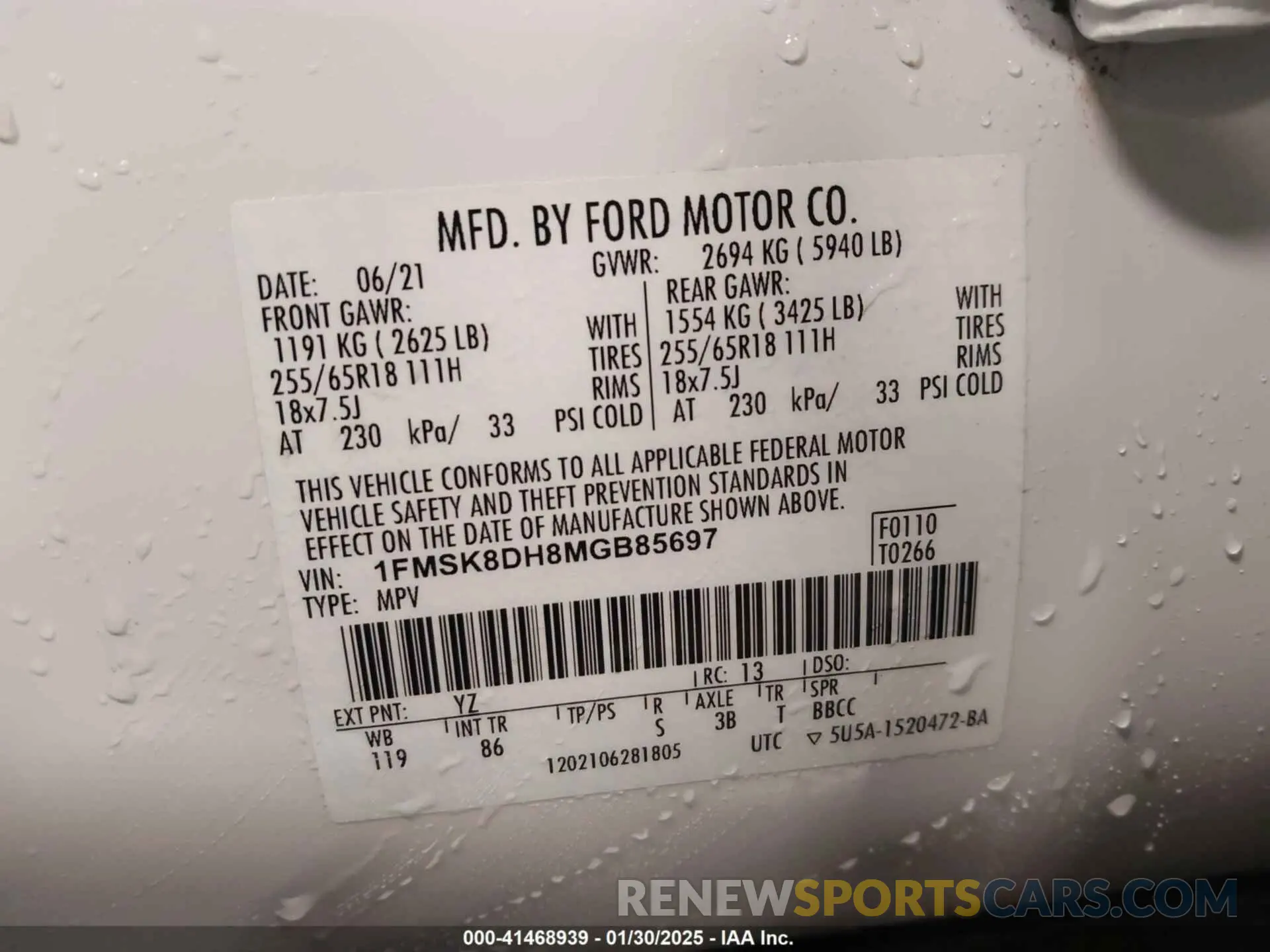 9 Photograph of a damaged car 1FMSK8DH8MGB85697 FORD EXPLORER 2021