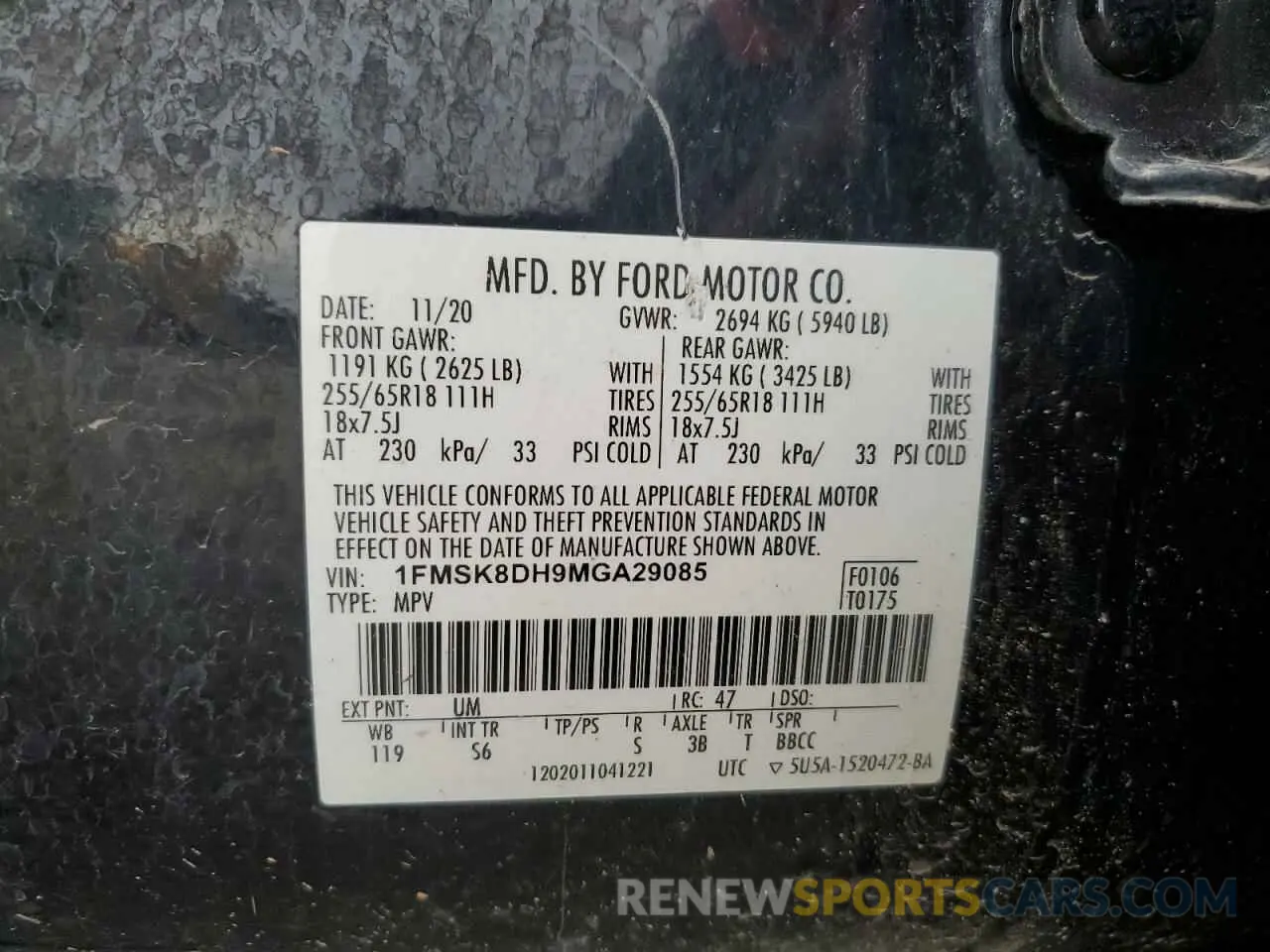 13 Photograph of a damaged car 1FMSK8DH9MGA29085 FORD EXPLORER 2021
