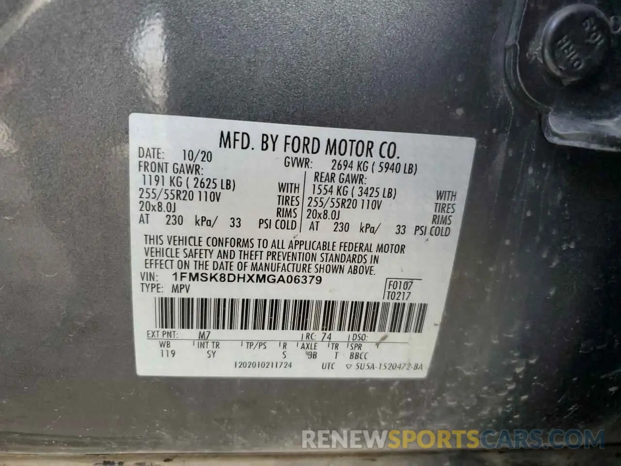 13 Photograph of a damaged car 1FMSK8DHXMGA06379 FORD EXPLORER 2021