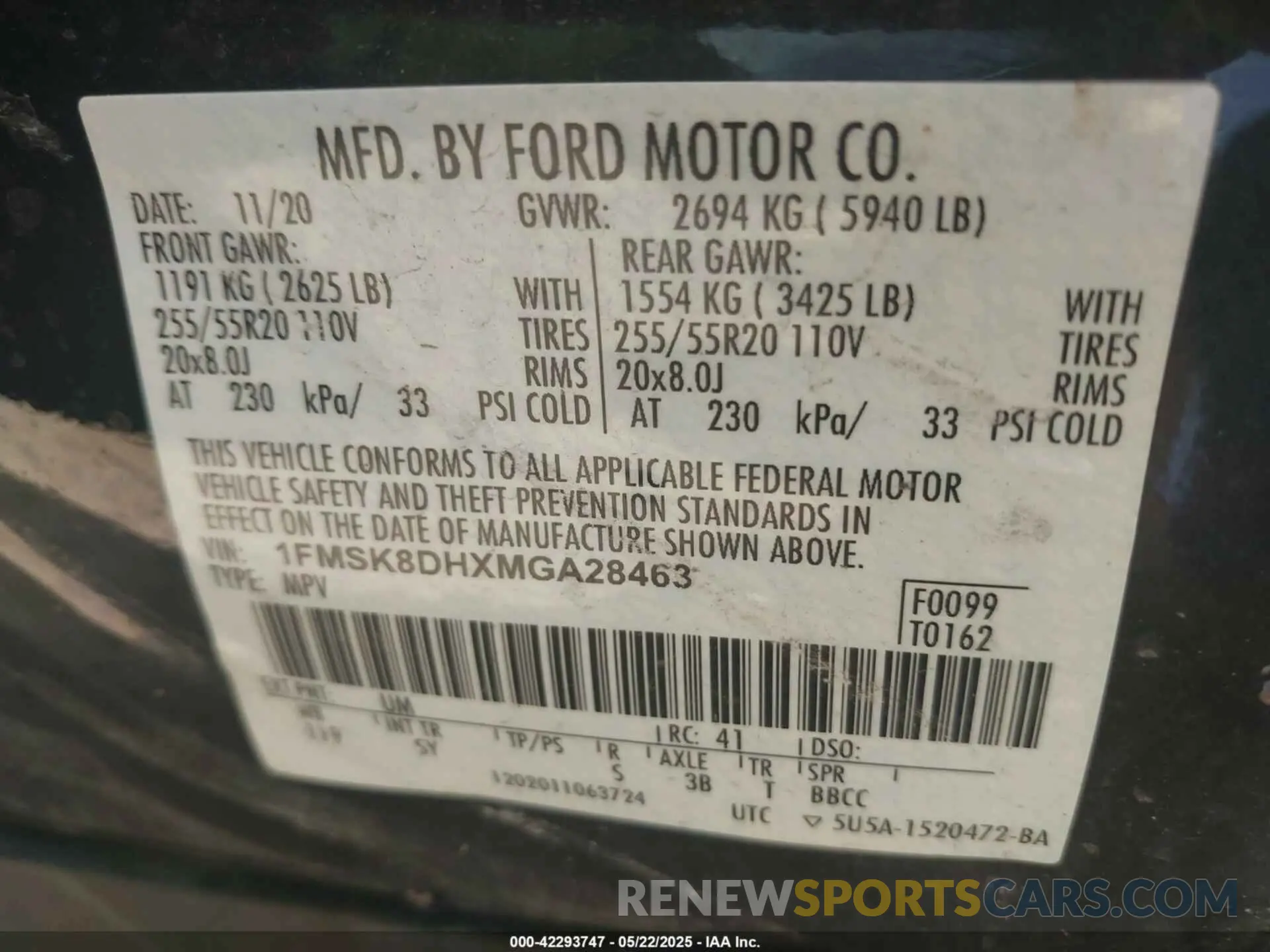 9 Photograph of a damaged car 1FMSK8DHXMGA28463 FORD EXPLORER 2021
