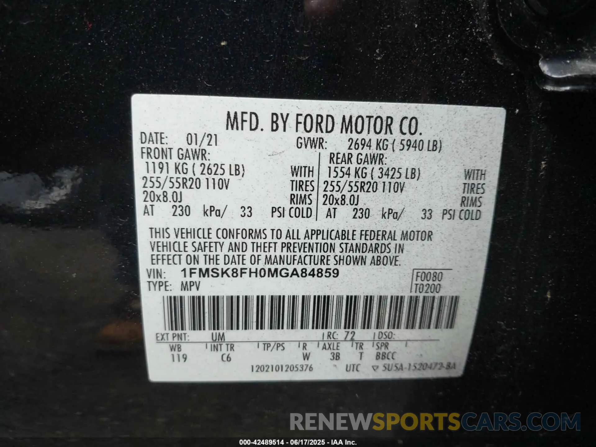 9 Photograph of a damaged car 1FMSK8FH0MGA84859 FORD EXPLORER 2021