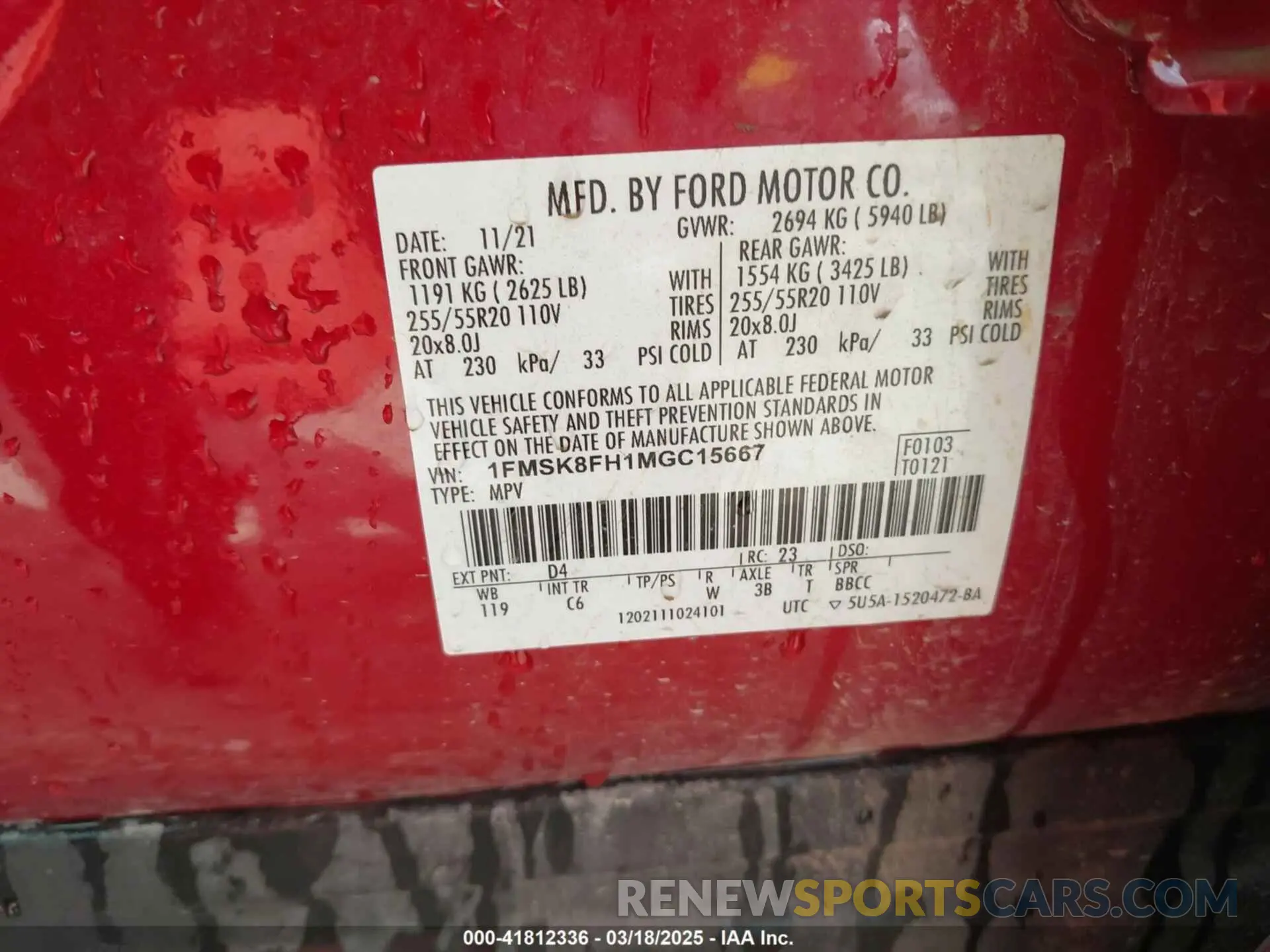 9 Photograph of a damaged car 1FMSK8FH1MGC15667 FORD EXPLORER 2021