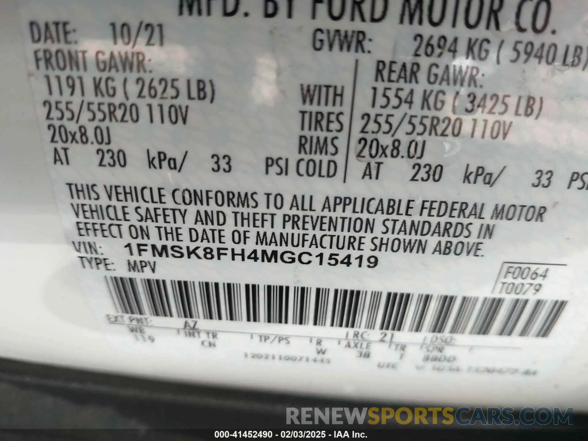 9 Photograph of a damaged car 1FMSK8FH4MGC15419 FORD EXPLORER 2021