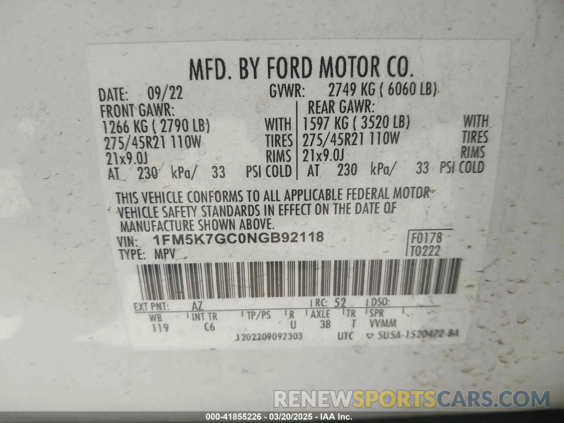 9 Photograph of a damaged car 1FM5K7GC0NGB92118 FORD EXPLORER 2022