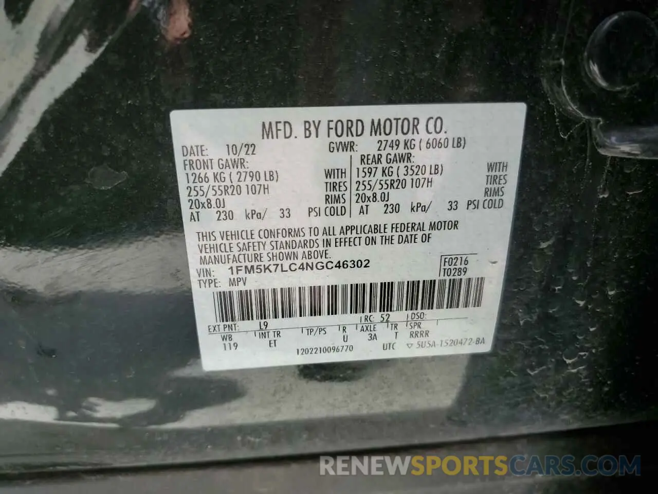 15 Photograph of a damaged car 1FM5K7LC4NGC46302 FORD EXPLORER 2022