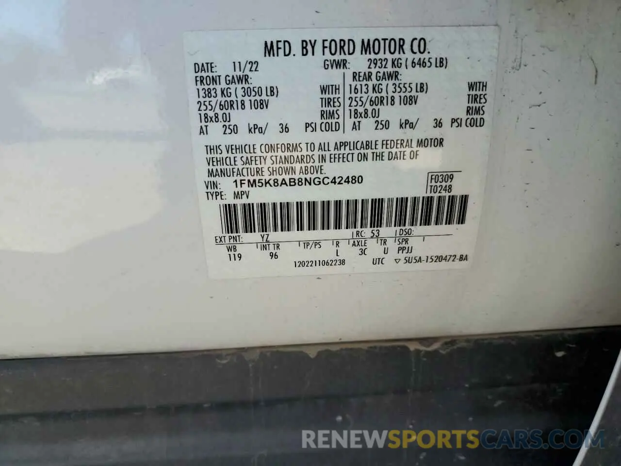 15 Photograph of a damaged car 1FM5K8AB8NGC42480 FORD EXPLORER 2022