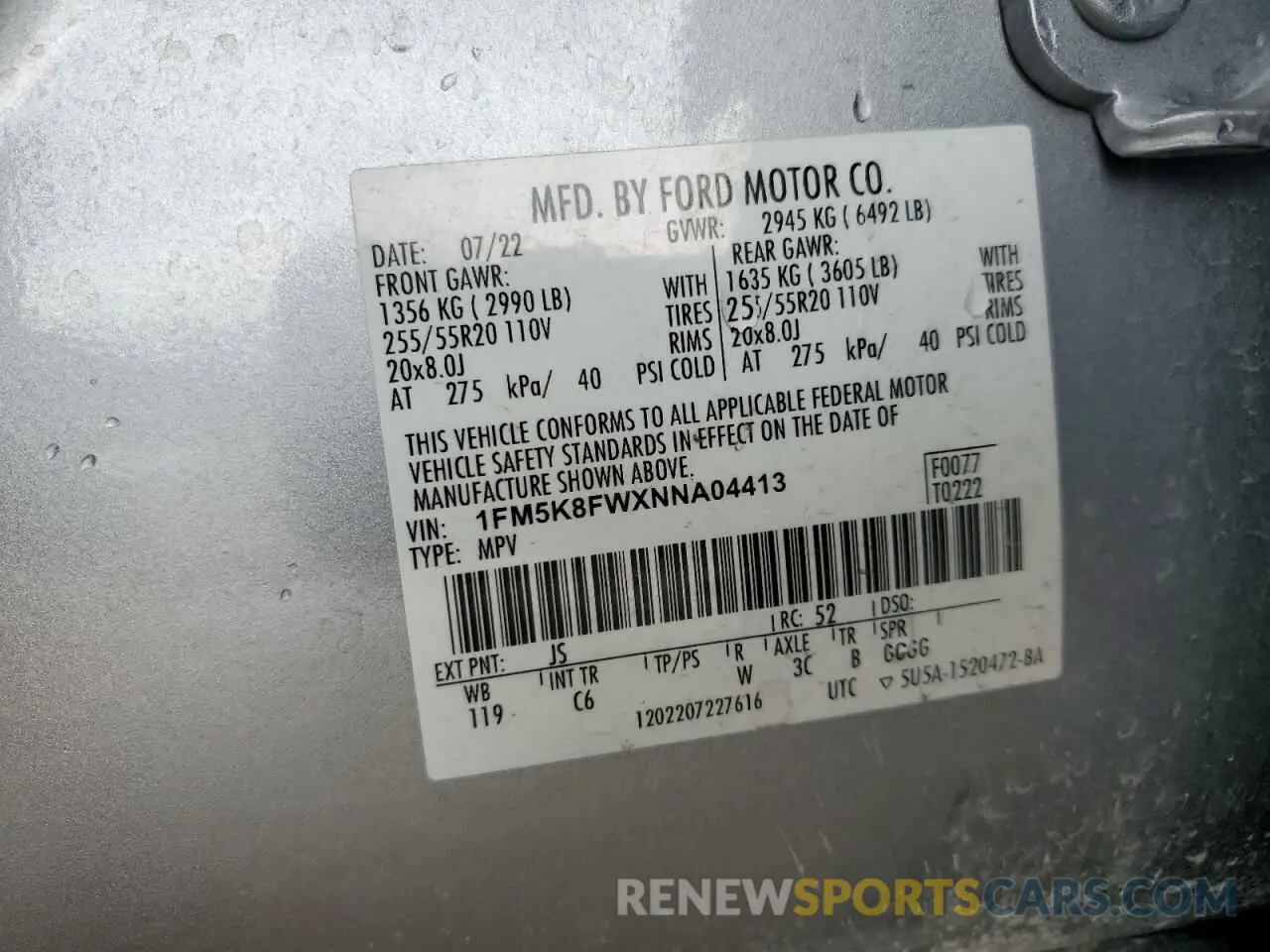 13 Photograph of a damaged car 1FM5K8FWXNNA04413 FORD EXPLORER 2022