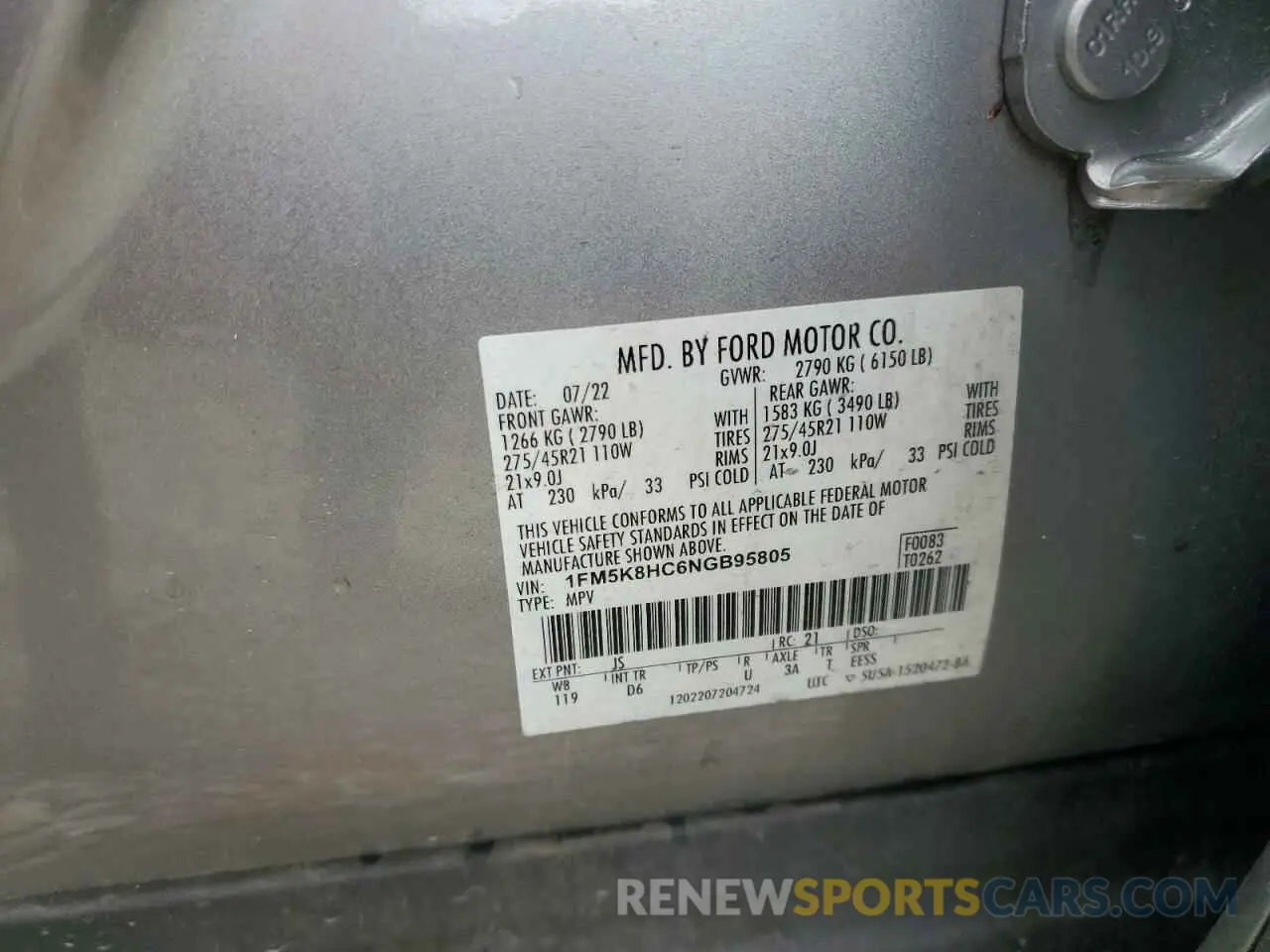 14 Photograph of a damaged car 1FM5K8HC6NGB95805 FORD EXPLORER 2022