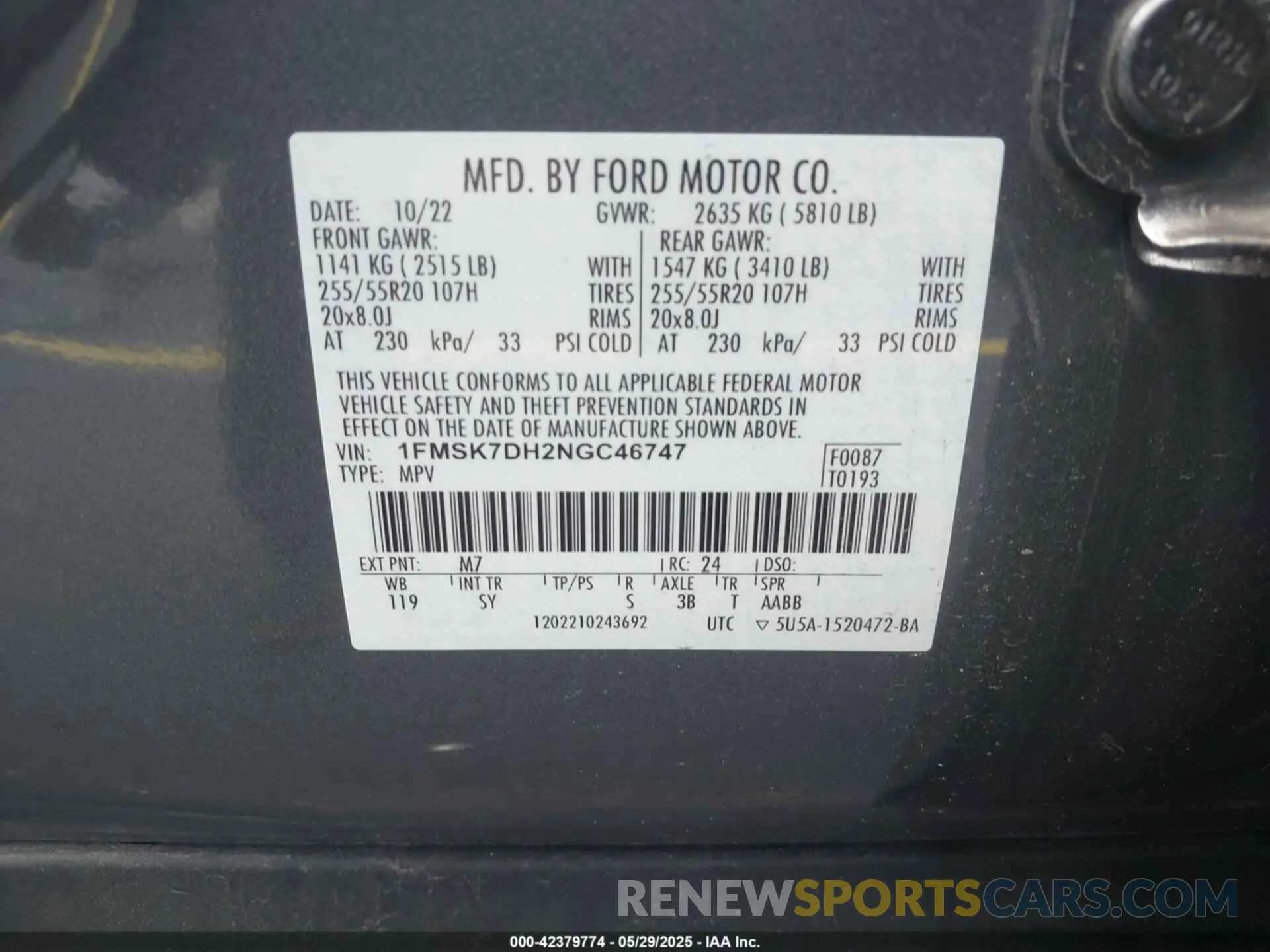 9 Photograph of a damaged car 1FMSK7DH2NGC46747 FORD EXPLORER 2022