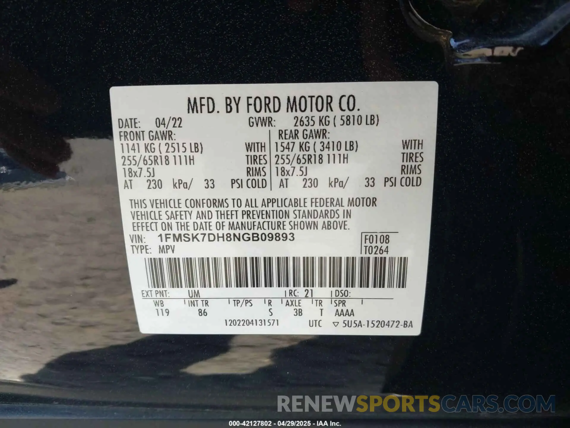9 Photograph of a damaged car 1FMSK7DH8NGB09893 FORD EXPLORER 2022